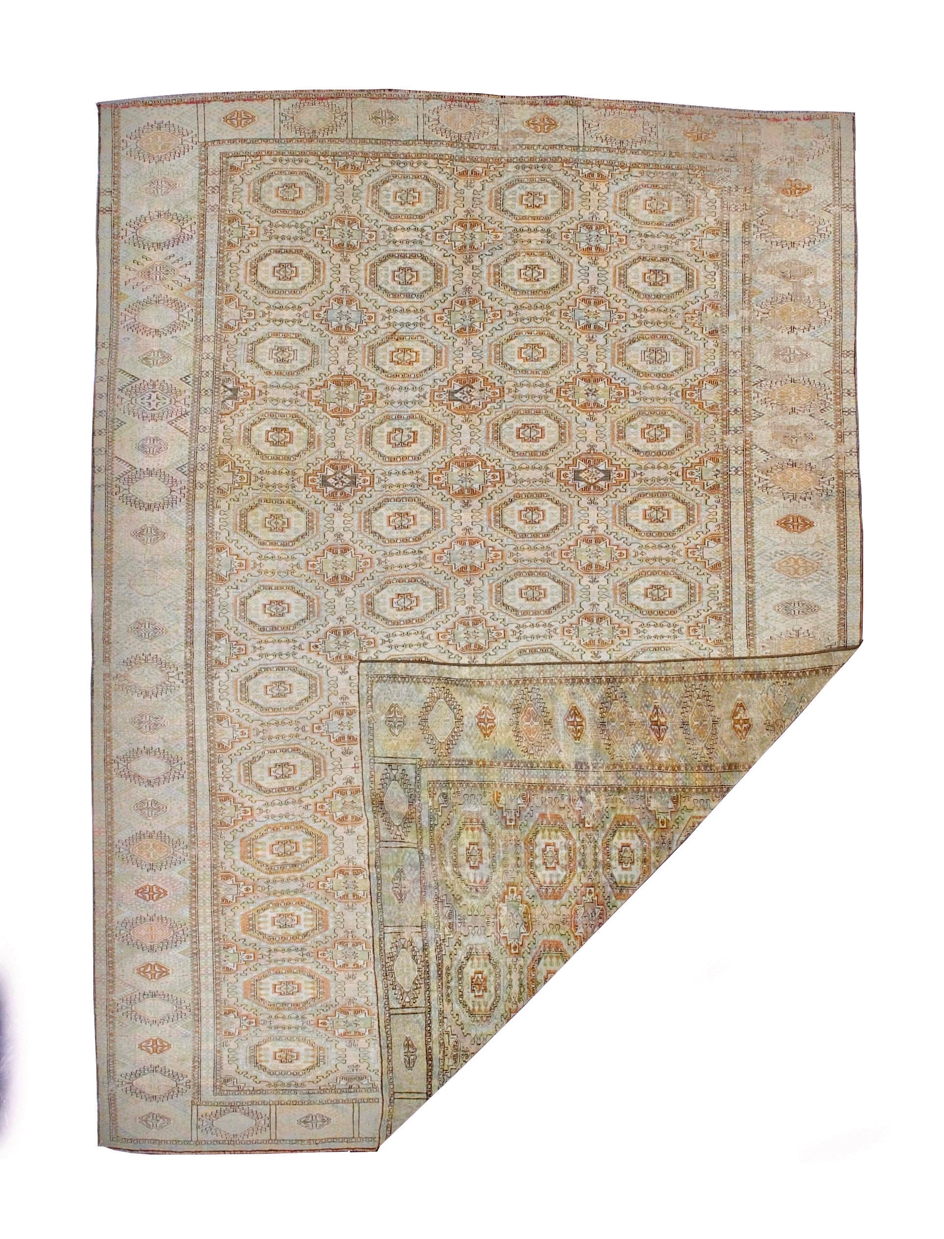 Fine Mid Century Bokara Design Rug 7'0" x 9' 9"