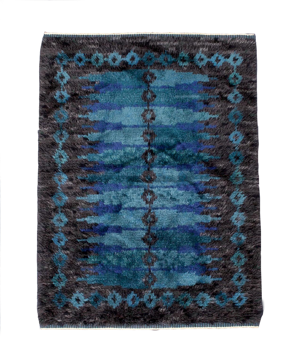 Fine Mid Century Designer European Shag Wool Rug 4' 1" x 5' 5"