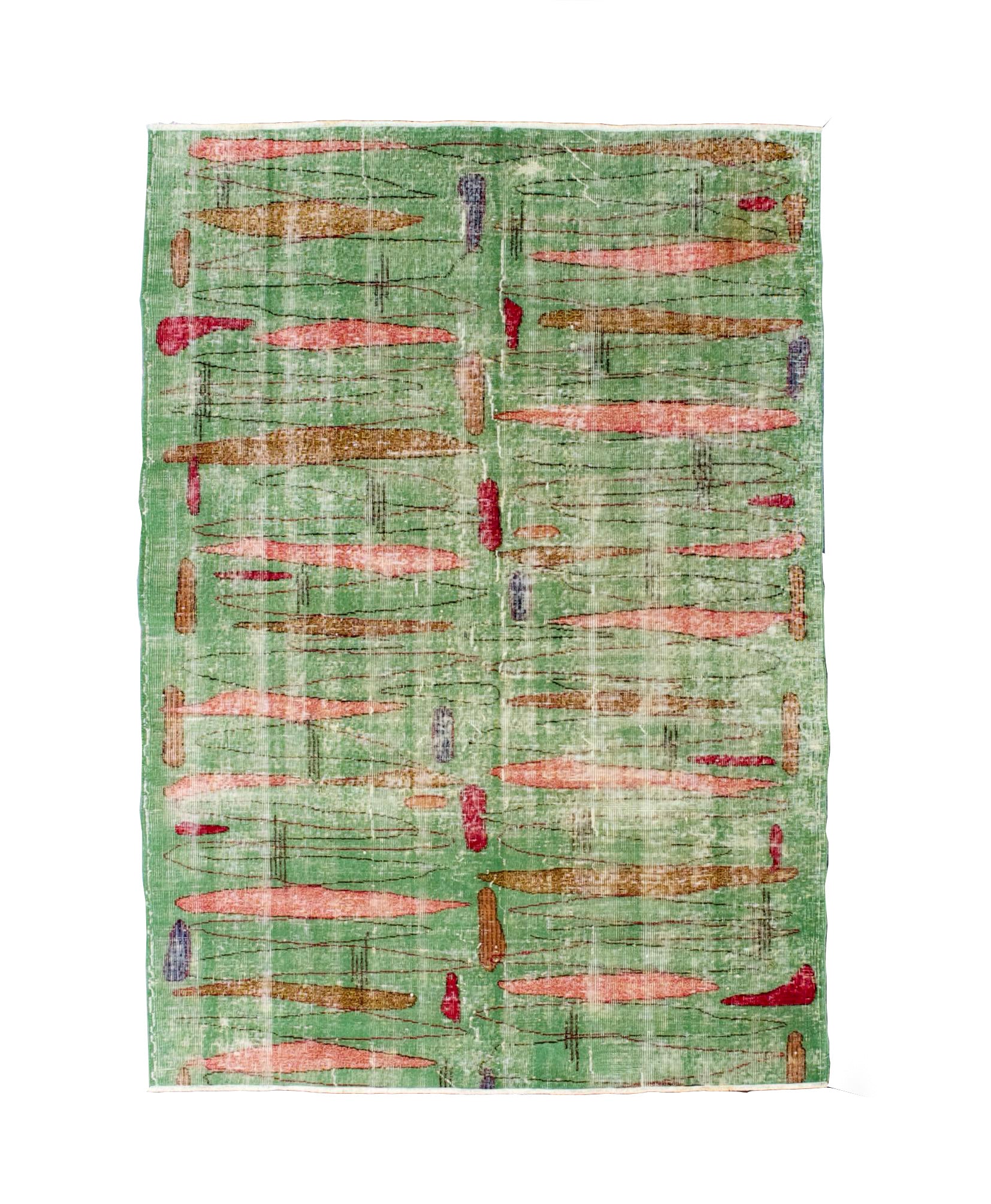 Fine Vintage Modern Wool Rug 5' x 7' 2''
