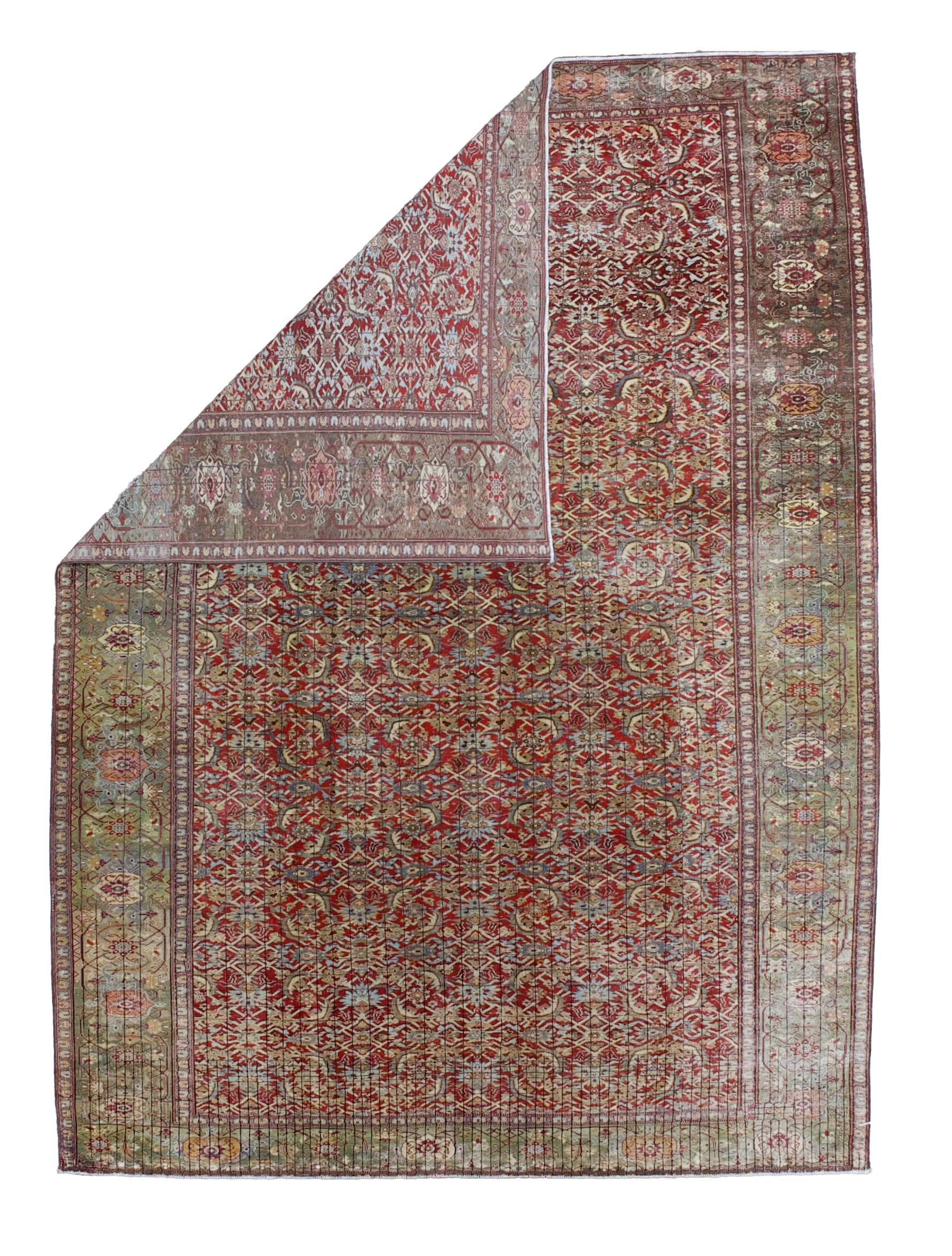 Extremely Fine Antique Mishan Malayer Rug 7' 0" x 9' 5"