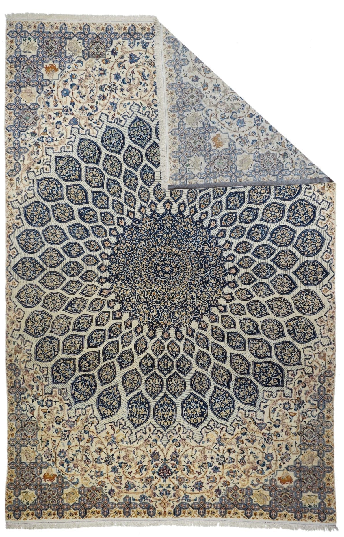 Extremely Fine Isfahan Wool and Silk Rug 7'4'' x 11'4''