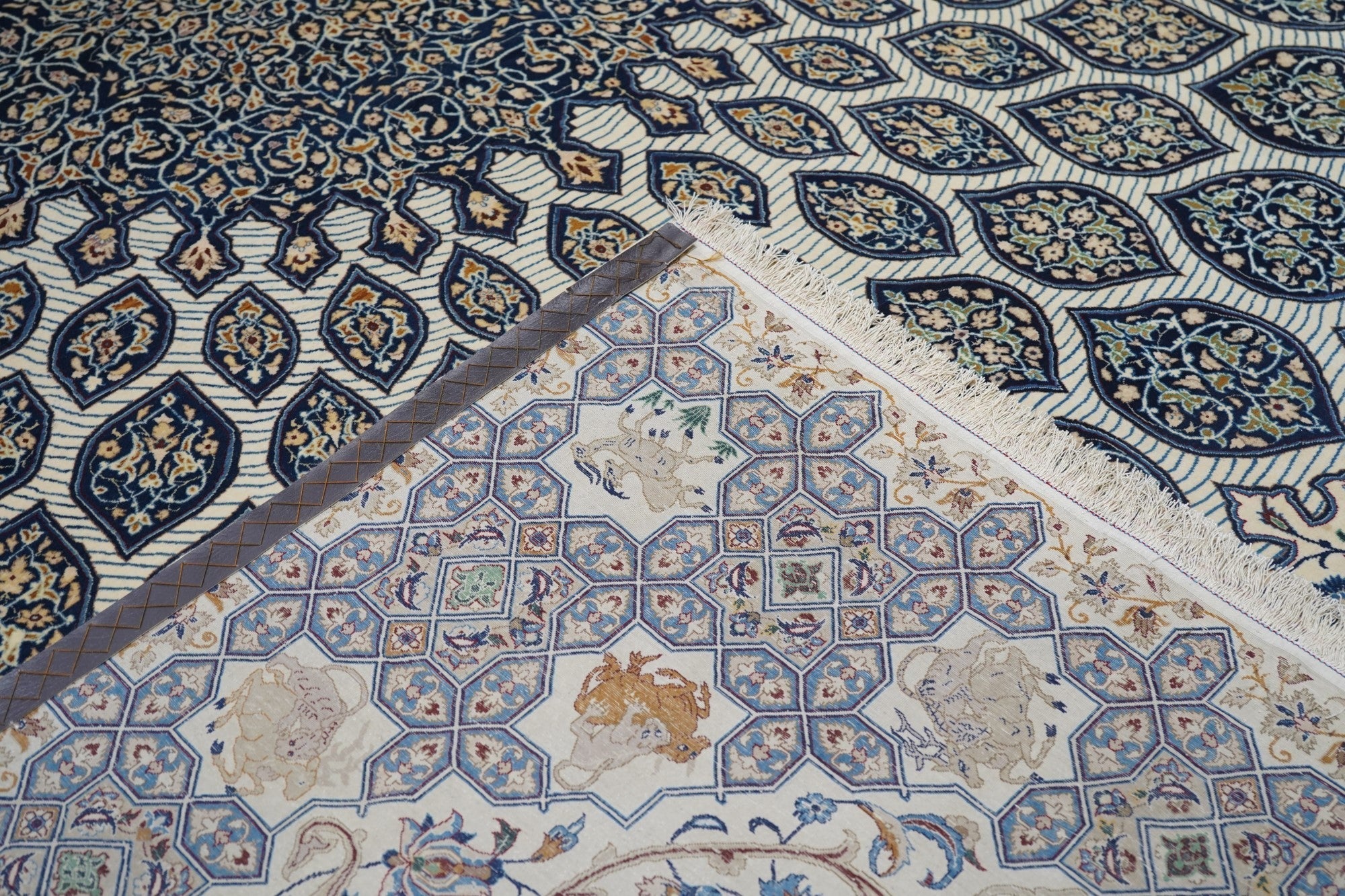 Extremely Fine Isfahan Wool and Silk Rug 7'4'' x 11'4''