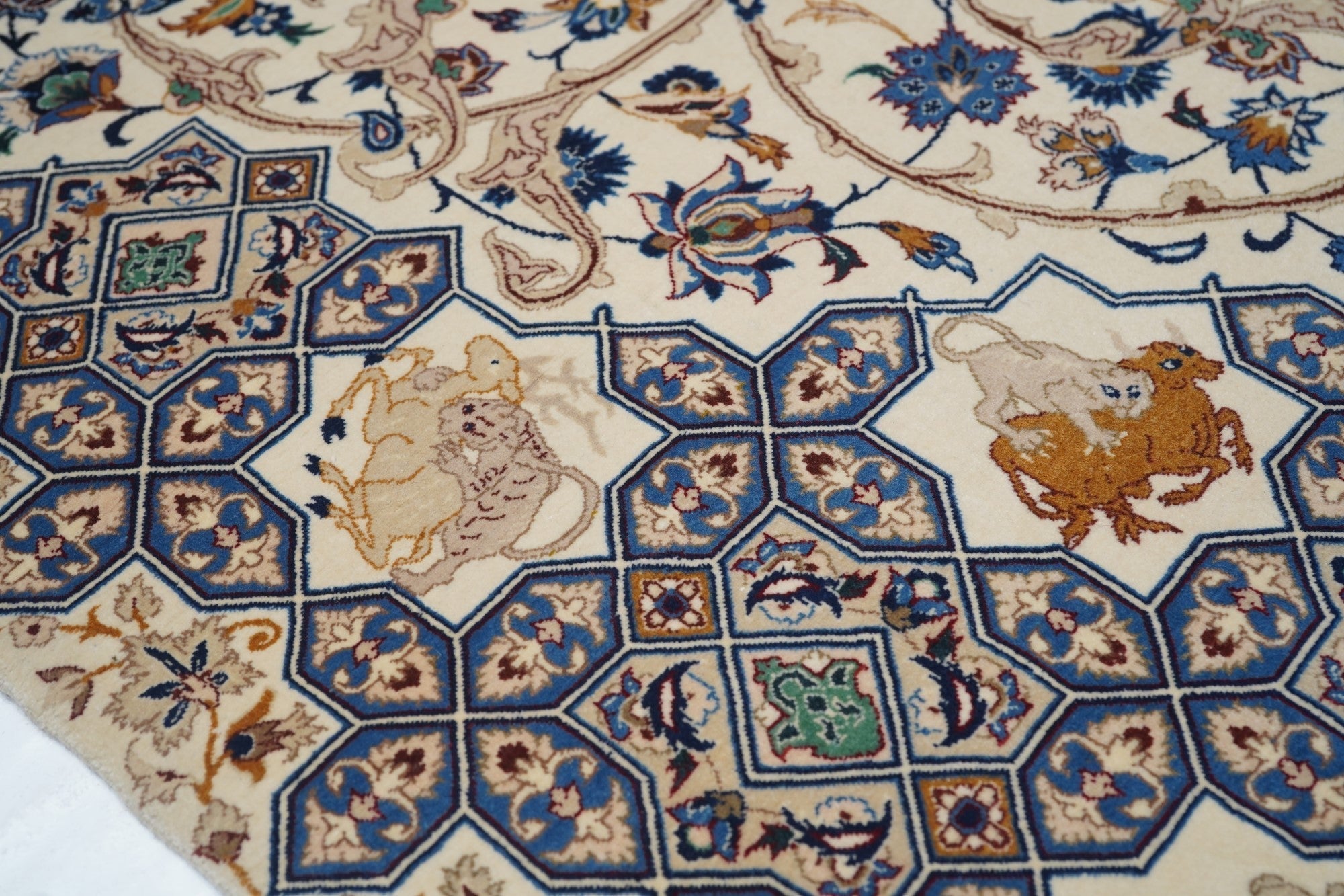 Extremely Fine Isfahan Wool and Silk Rug 7'4'' x 11'4''