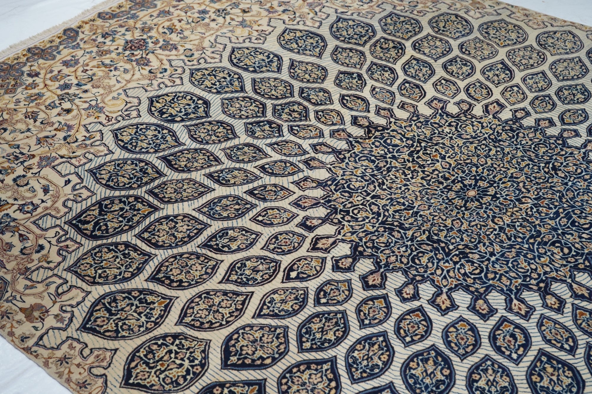 Extremely Fine Isfahan Wool and Silk Rug 7'4'' x 11'4''