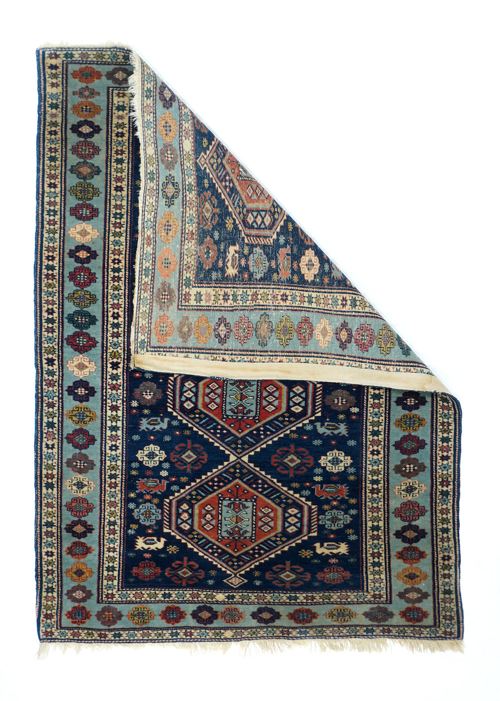 Antique Caucasian Shirvan Rug 3' 3" x 4' 5"