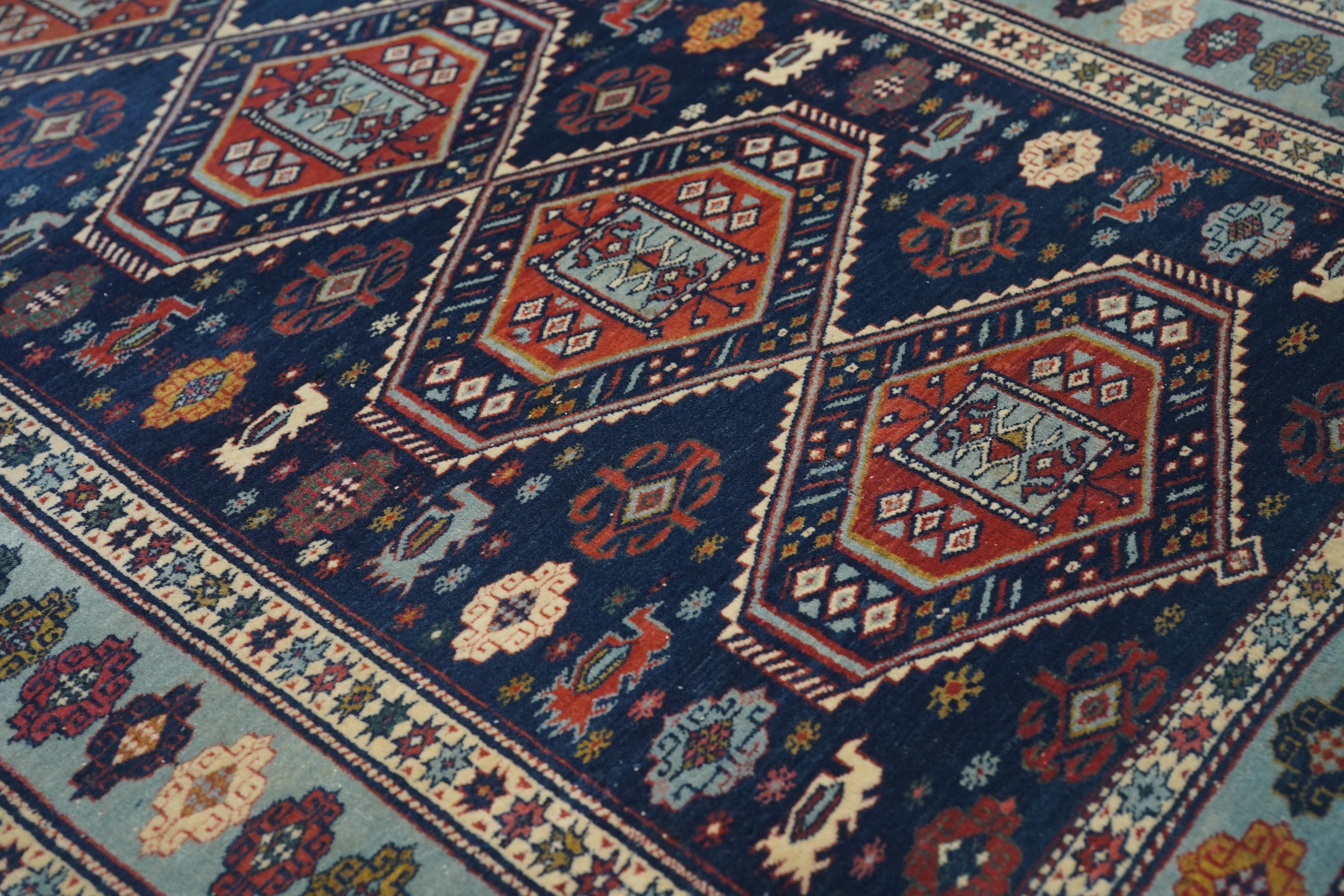 Antique Caucasian Shirvan Rug 3' 3" x 4' 5"