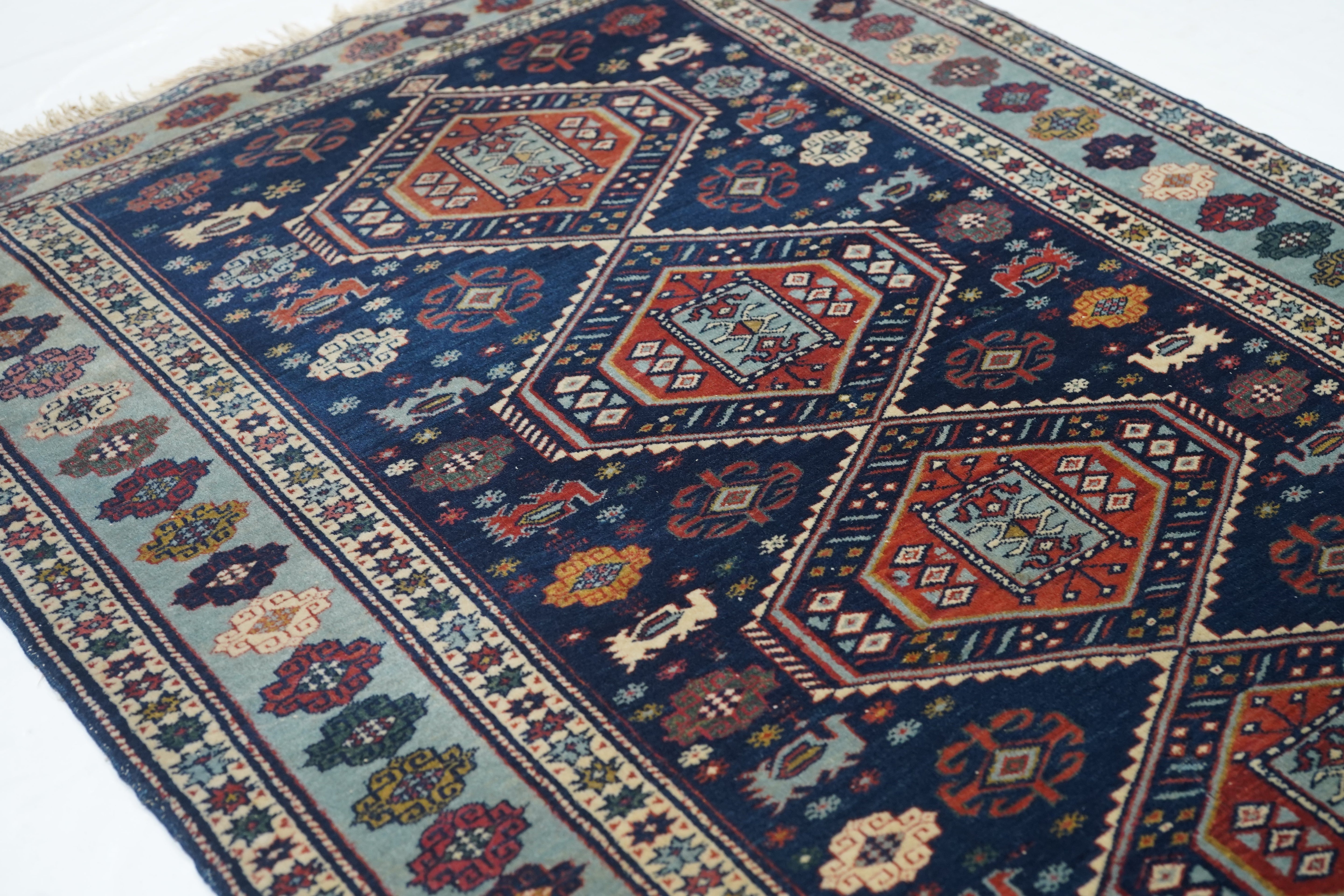 Antique Caucasian Shirvan Rug 3' 3" x 4' 5"