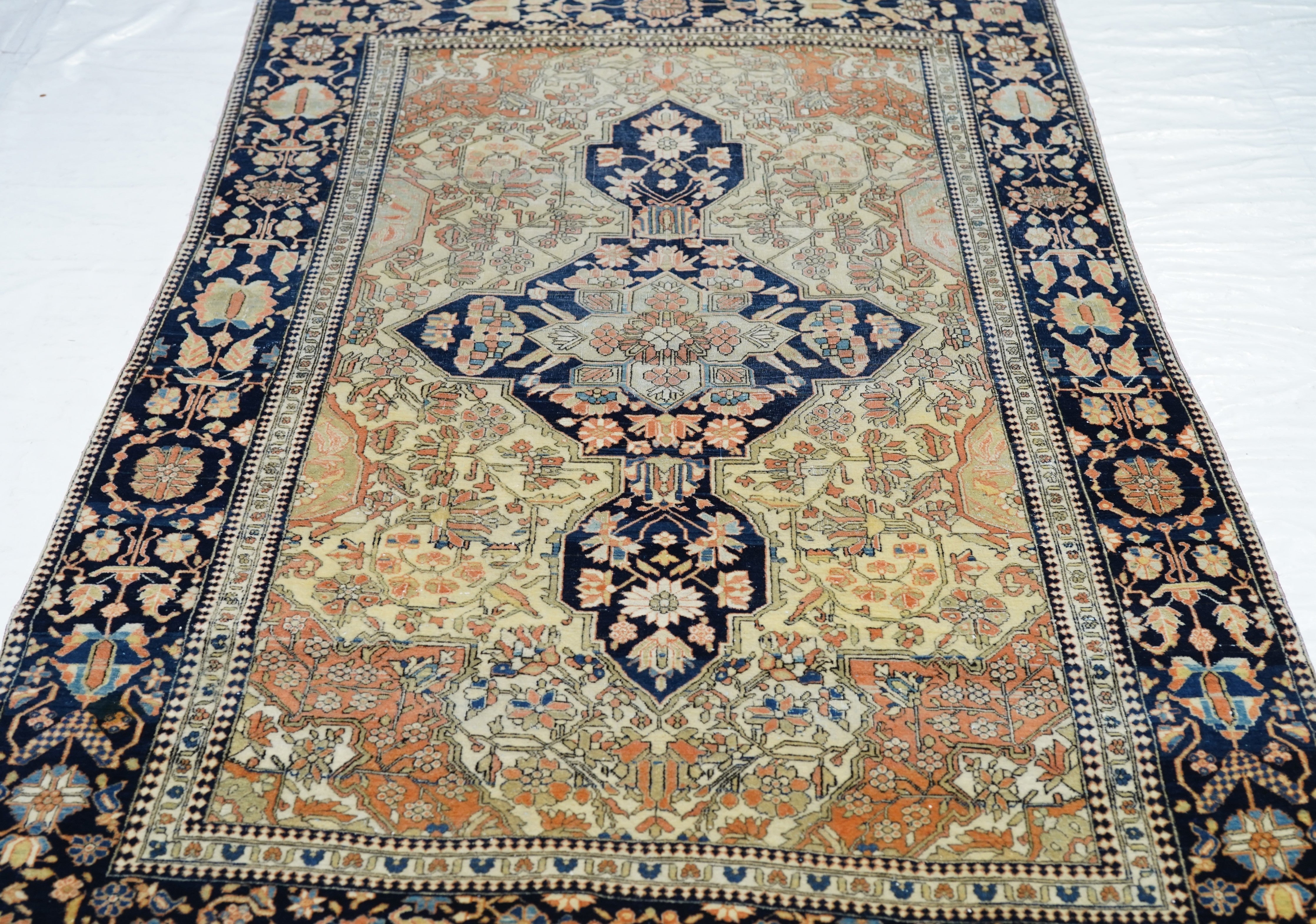 Antique Mohtasham Kashan Rug 3'11'' x 6'7''