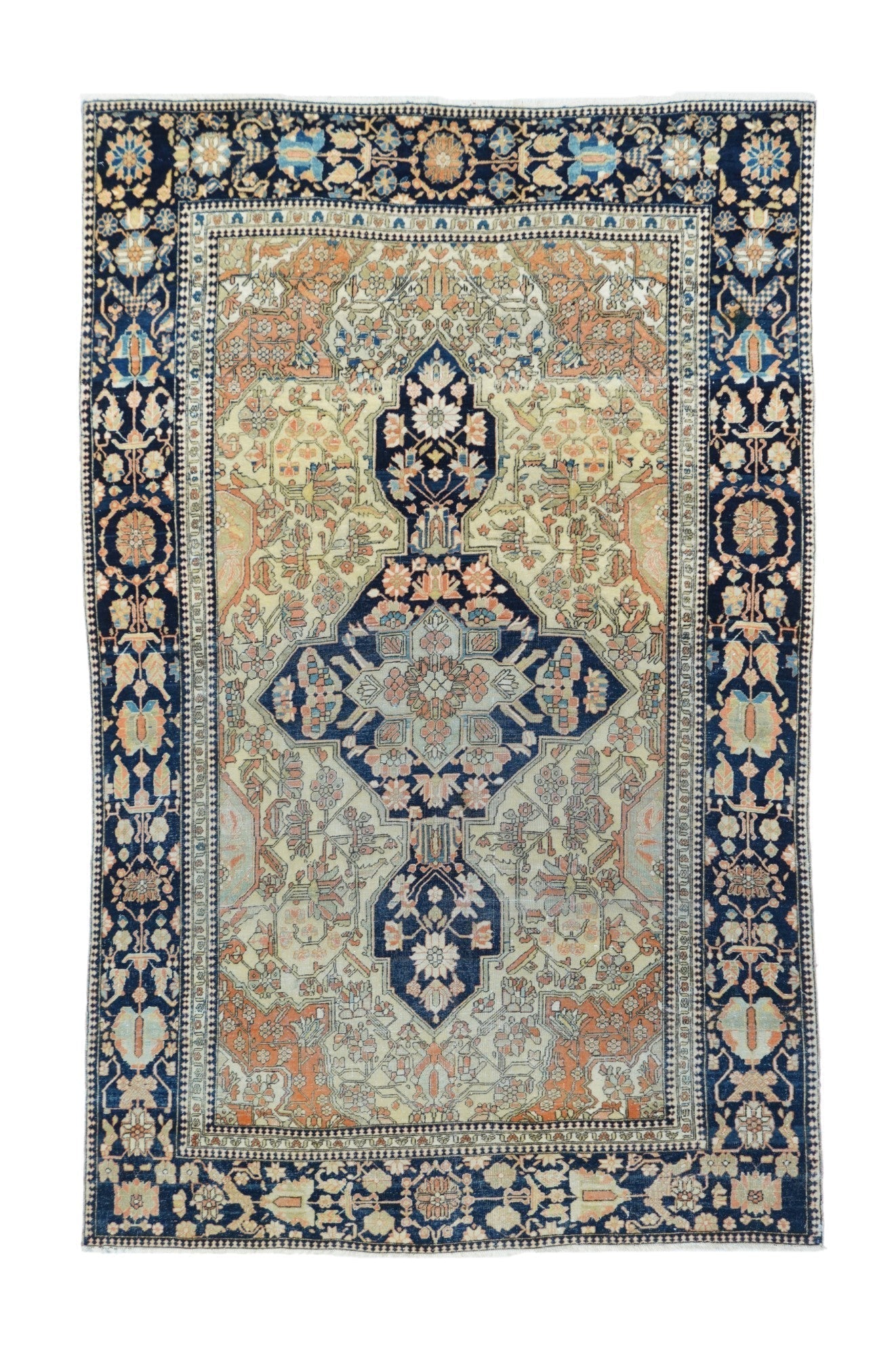 Antique Mohtasham Kashan Rug 3'11'' x 6'7''