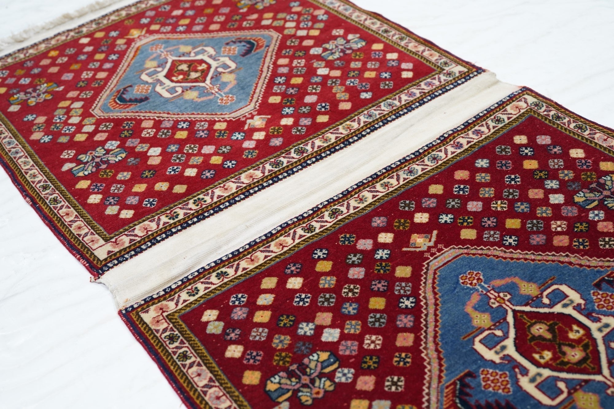 Extremely fine pair of saddle bag Kashkouli Rug 2'0" x 4'0"