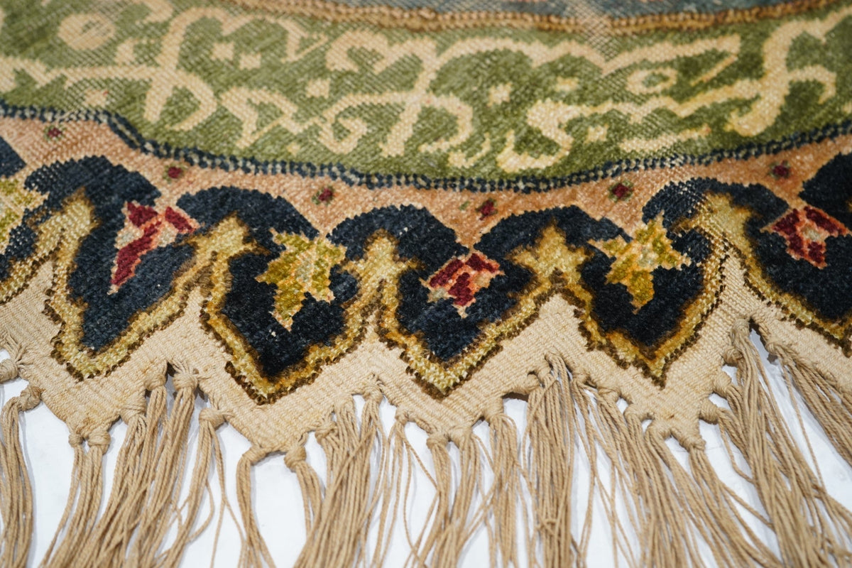 Antique Silk Turkish Rug 4'5'' x 4'6''
