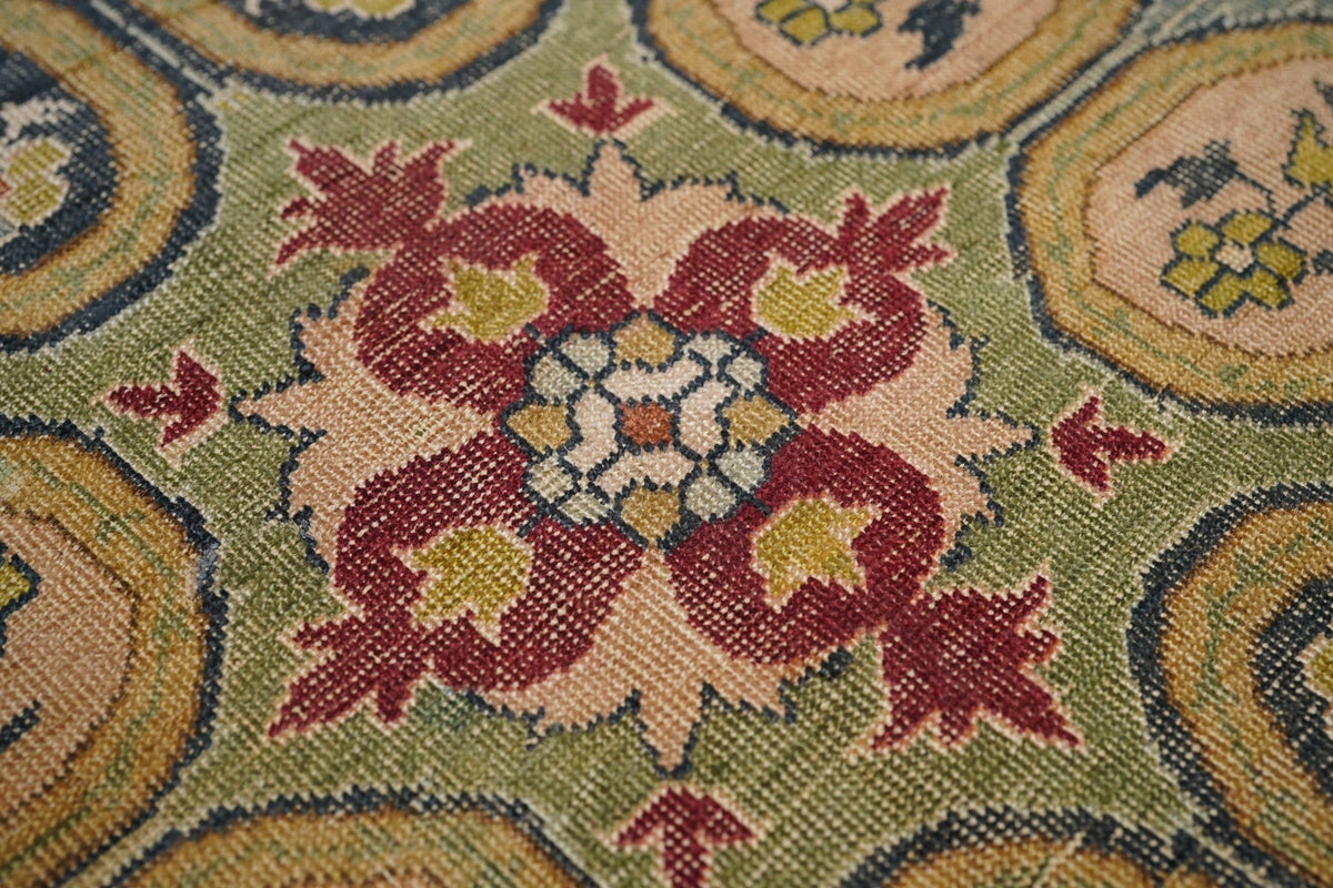 Antique Silk Turkish Rug 4'5'' x 4'6''