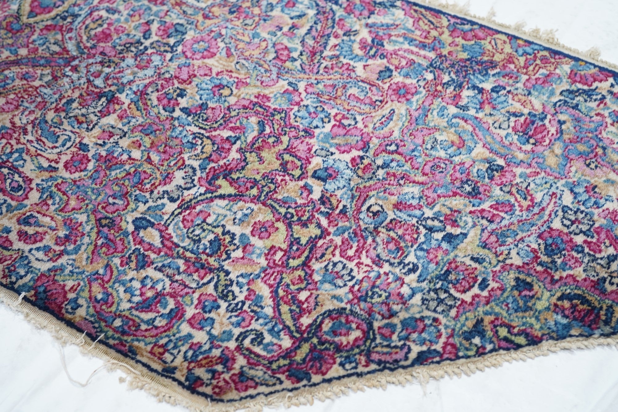 Fine Antique Odd shape Kerman Rug 2'0" x 7'0"
