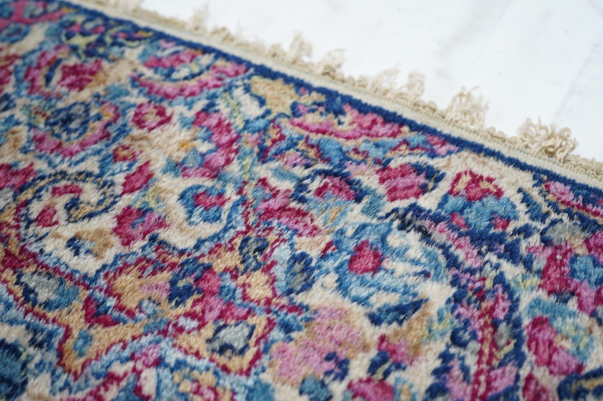 Fine Antique Odd shape Kerman Rug 2'0" x 7'0"