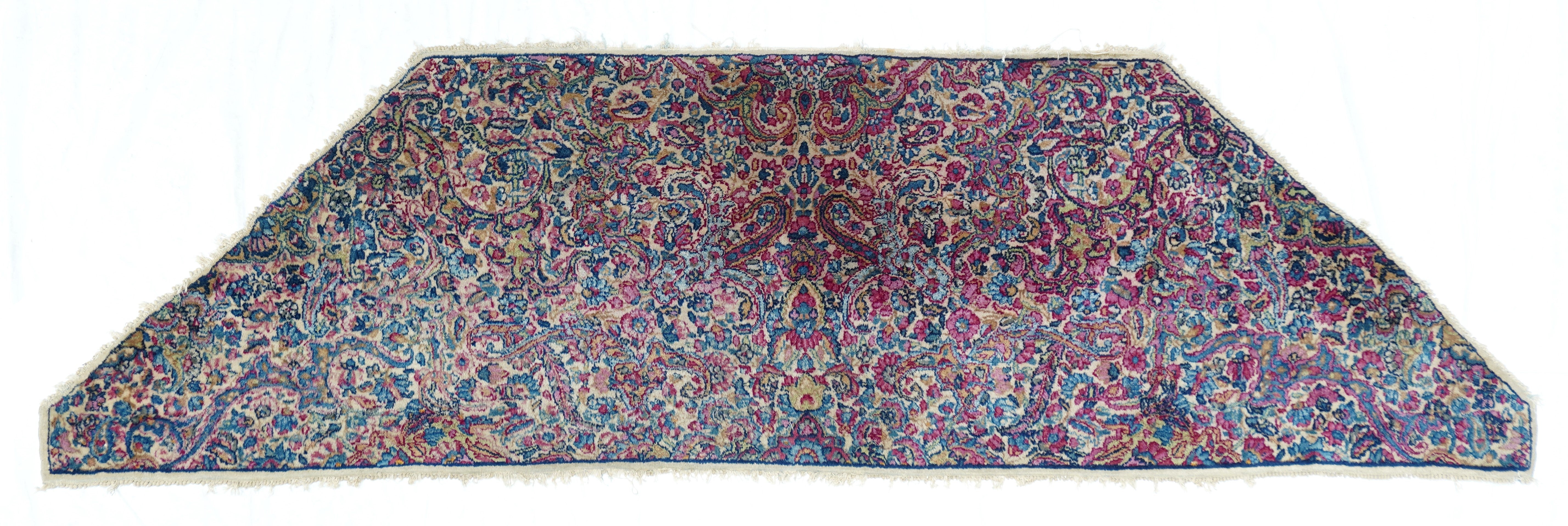 Fine Antique Odd shape Kerman Rug 2'0" x 7'0"