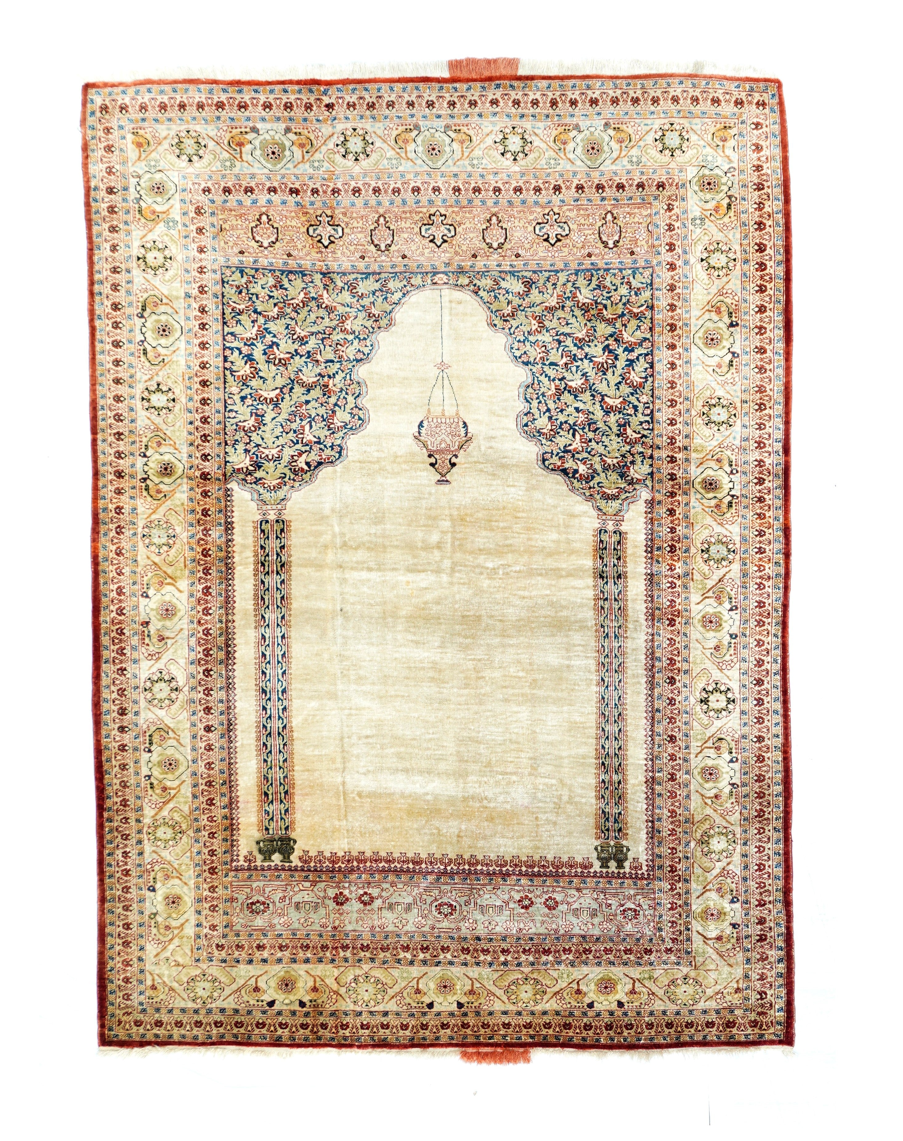 Antique Silk Rug 4'0'' x 5'8''