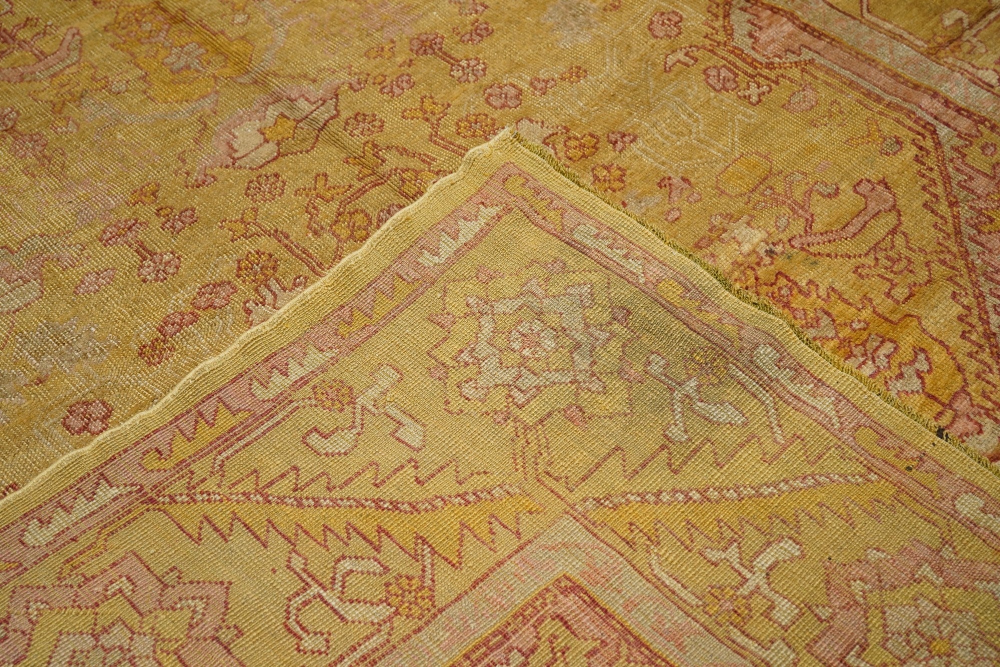 Antique Oushak Rug 7' 2'' x 14' 10"