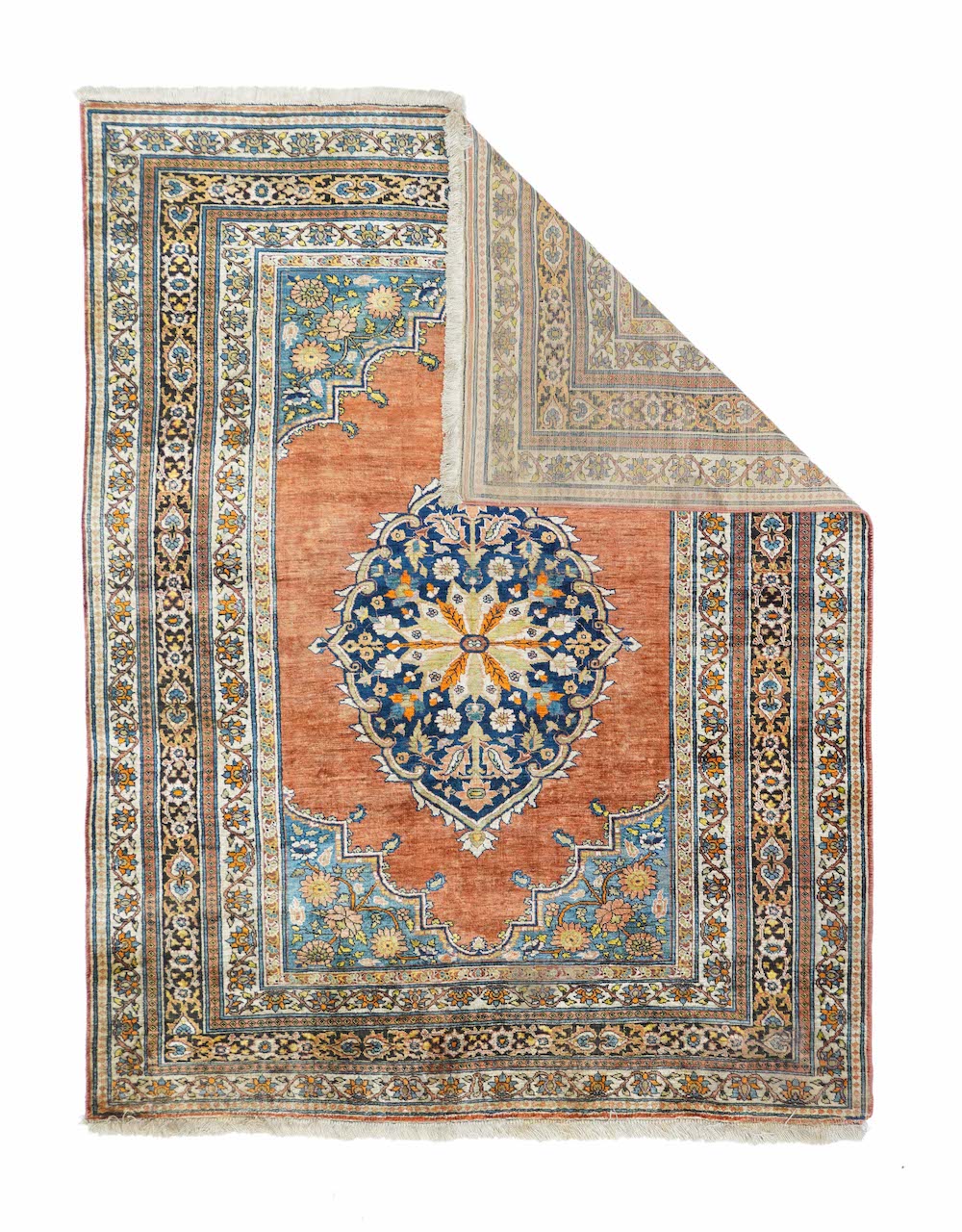 Antique Silk Rug 4'3'' x 5'5''