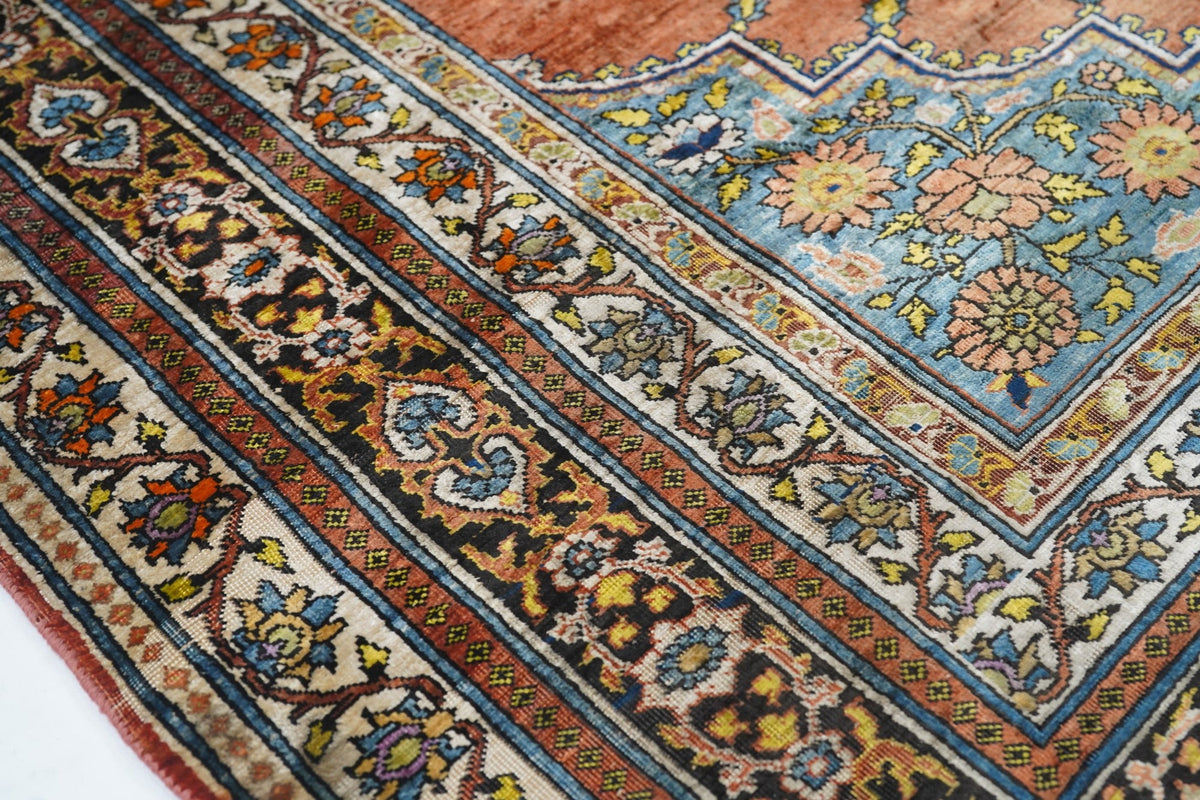 Antique Silk Rug 4'3'' x 5'5''
