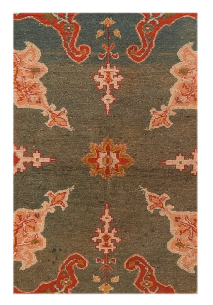 Antique Indian Agra Rug 3'8'' x 4'4'' circa 1890