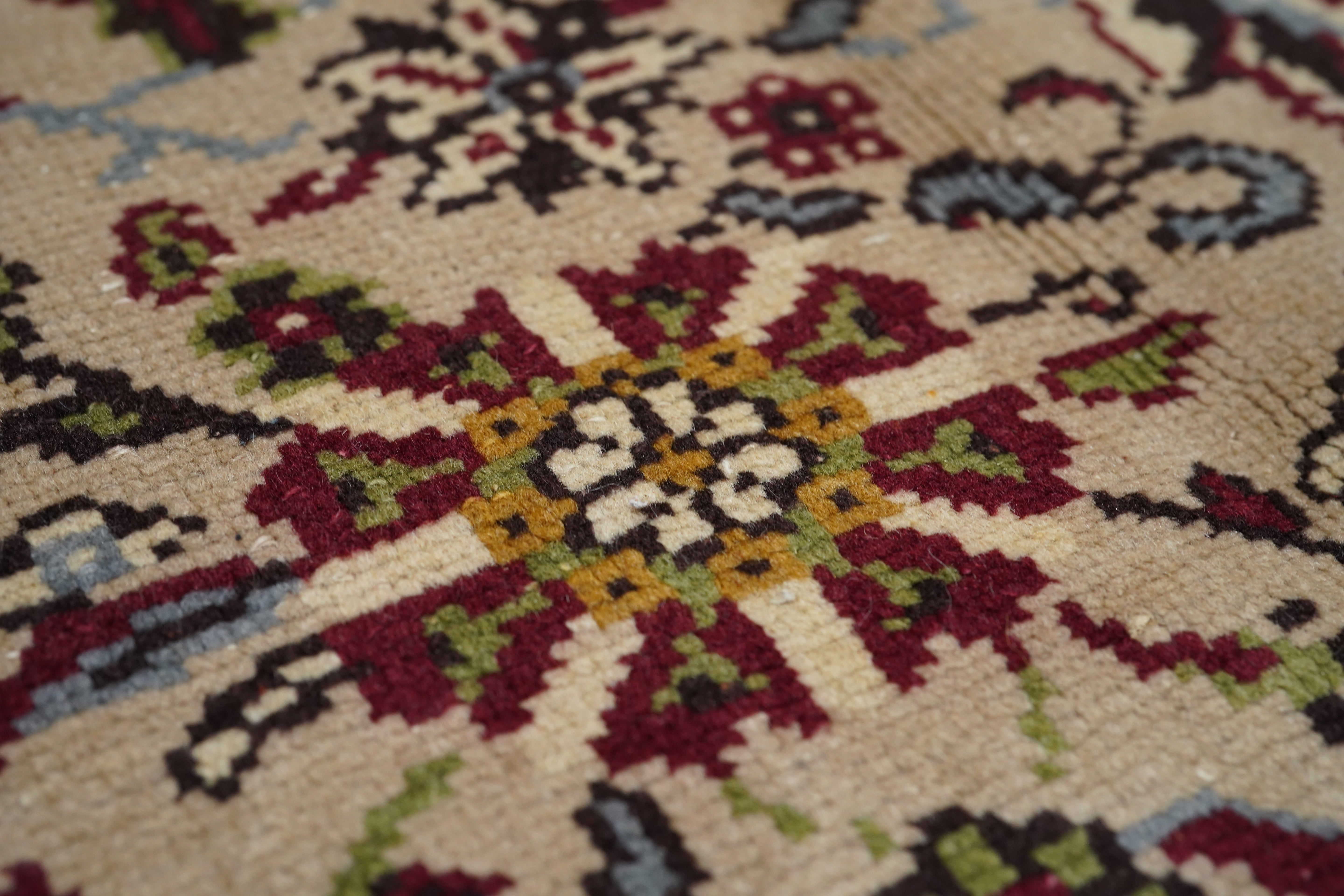 Vintage Turkish Wool Rug 6' 3" x 9' 3"