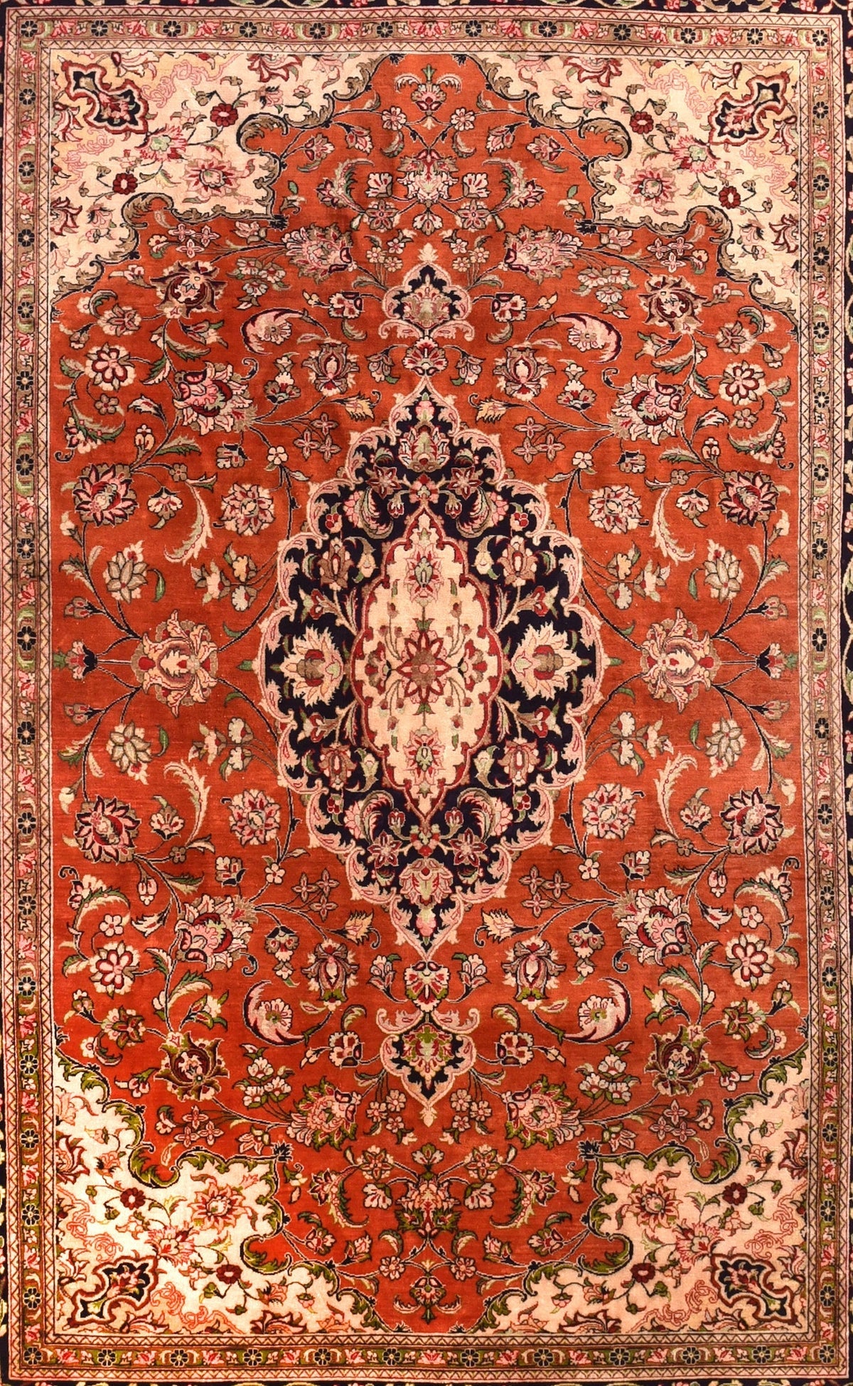 Fine Silk Qum Rug 4'9'' x 6'7''