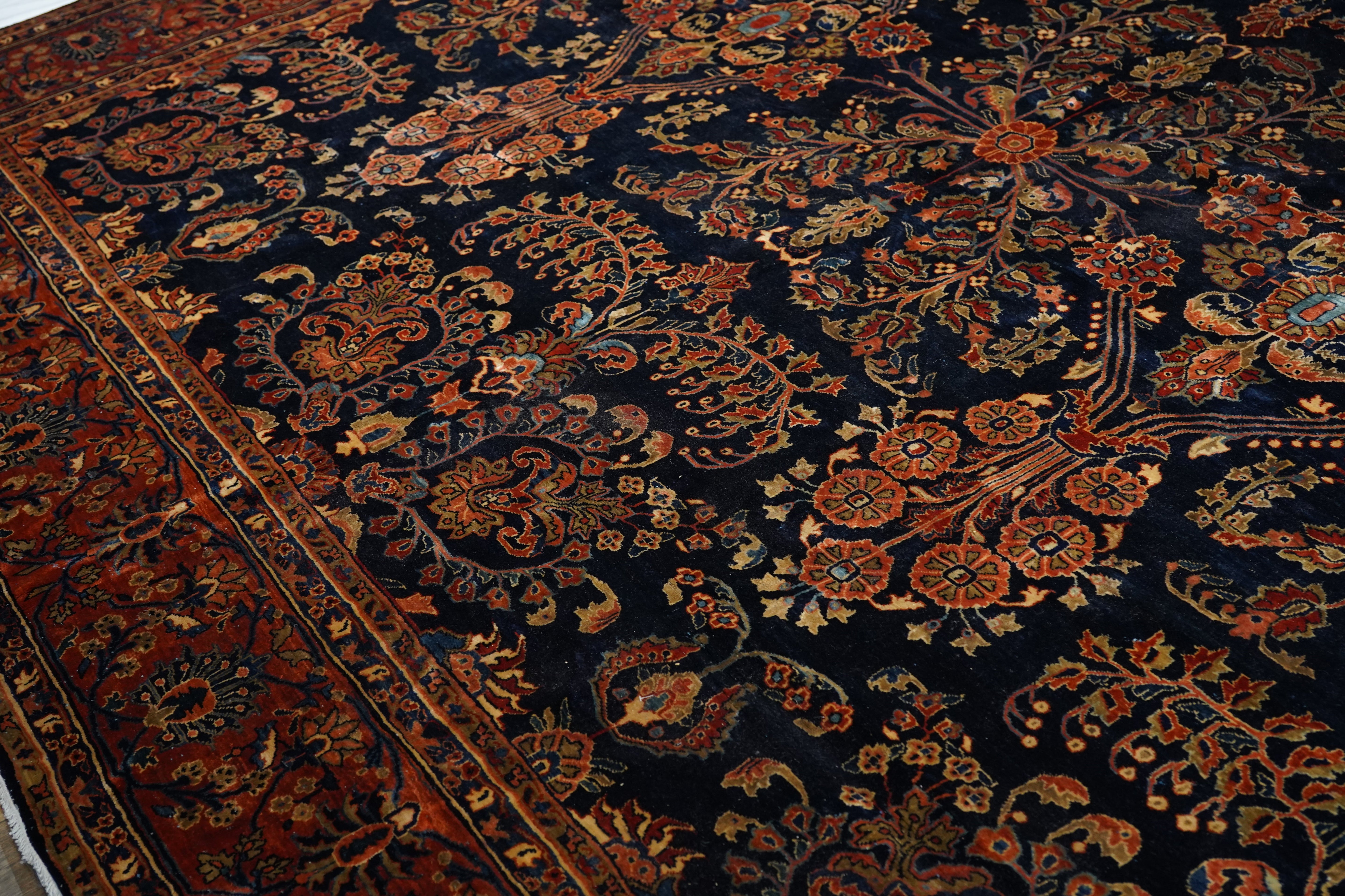 Antique Mohajeran Sarouk Rug 13'0" x 21' 10''