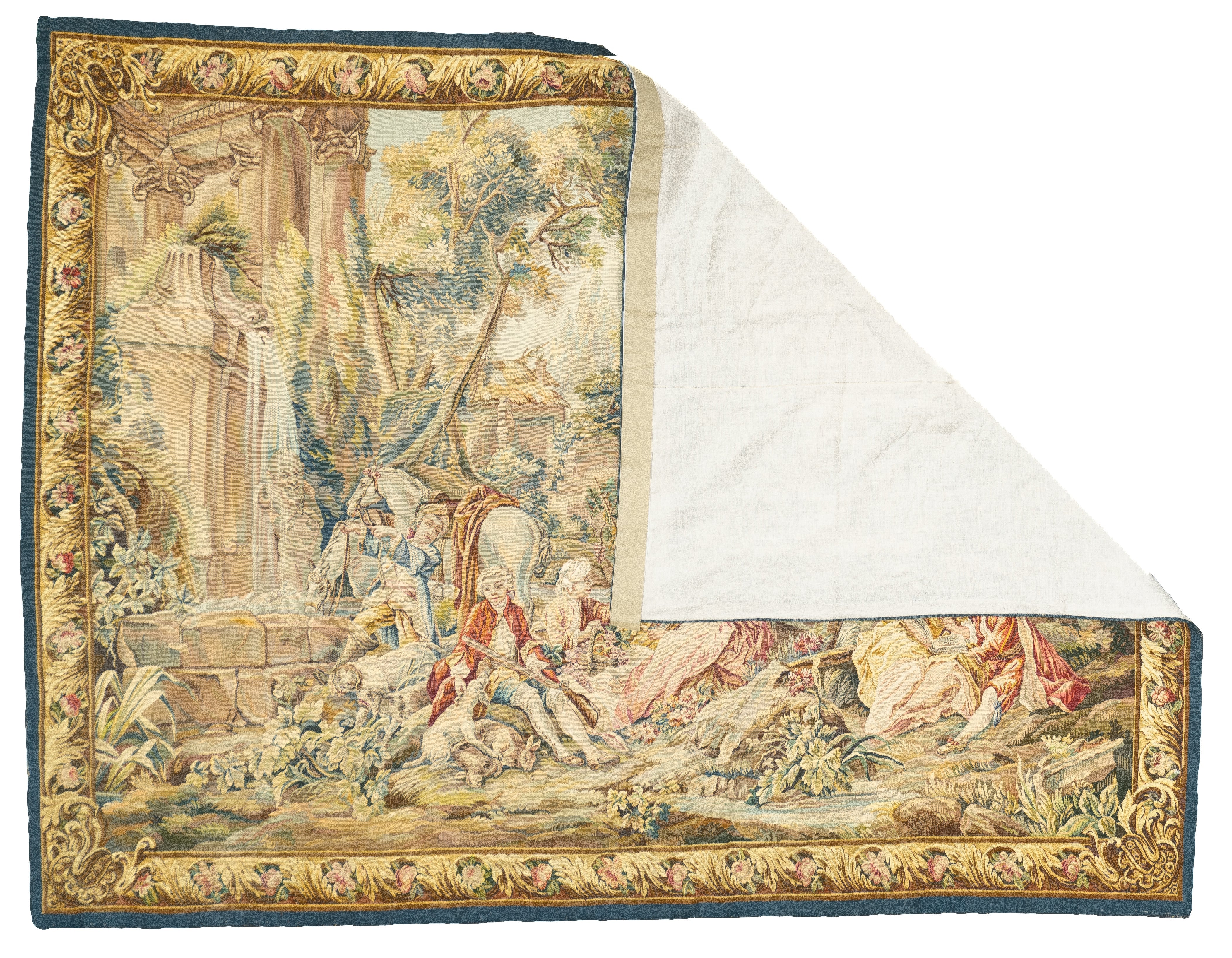 Antique Tapestry Aubusson-Beauvais Pictorial French 4'9'' x 6'3''