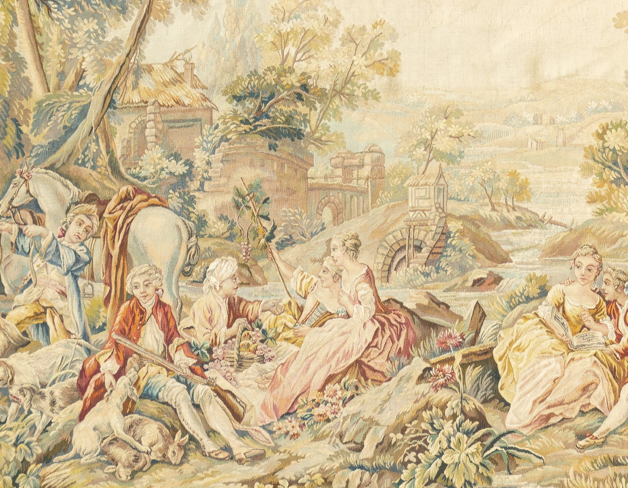 Antique Tapestry Aubusson-Beauvais Pictorial French 4'9'' x 6'3''