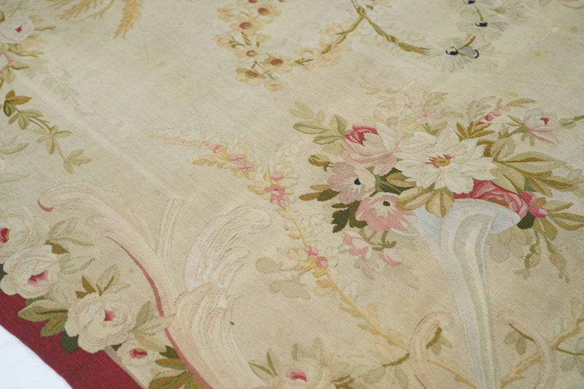 Antique Aubusson-Beauvais Rug 5'1'' x 6'2''