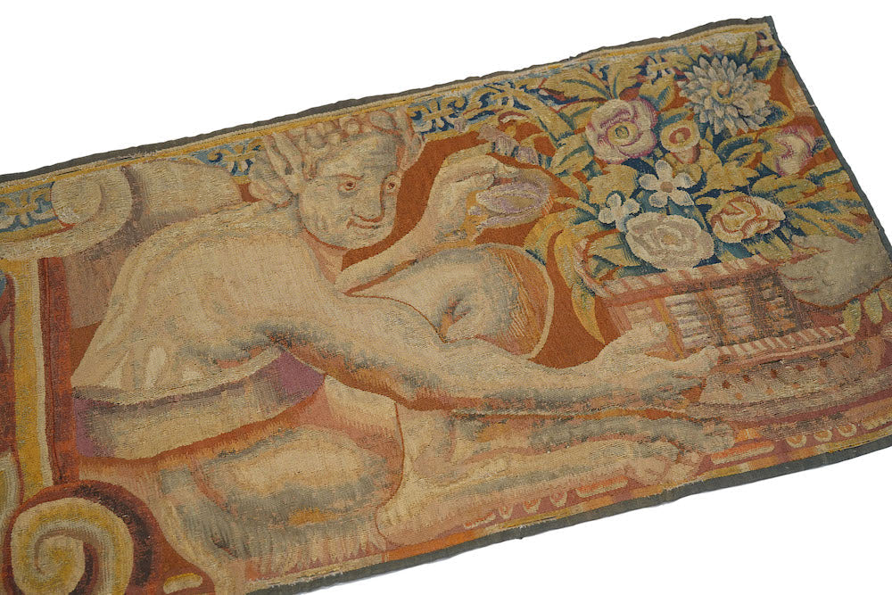 Antique Tapestry Flemish Panel 1'7'' x 8'5''