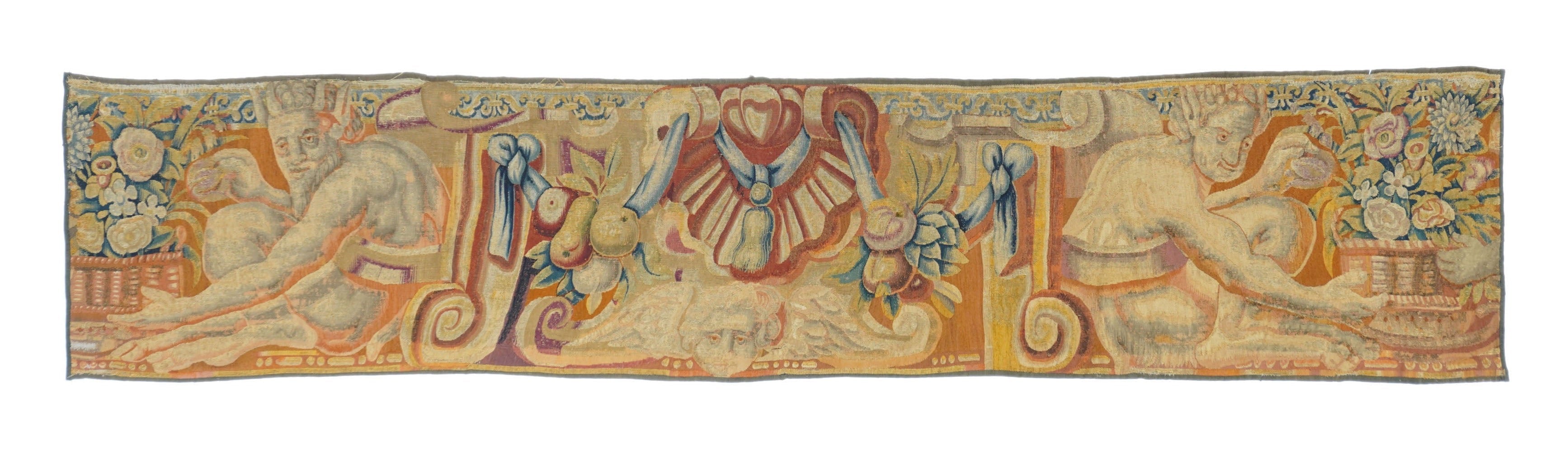 Antique Flemish Tapestry Panel 1'7'' x 8'5''