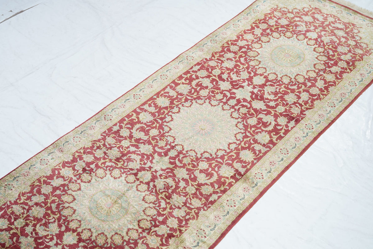 Fine Silk Qum Runner 2'2'' x 9'3''