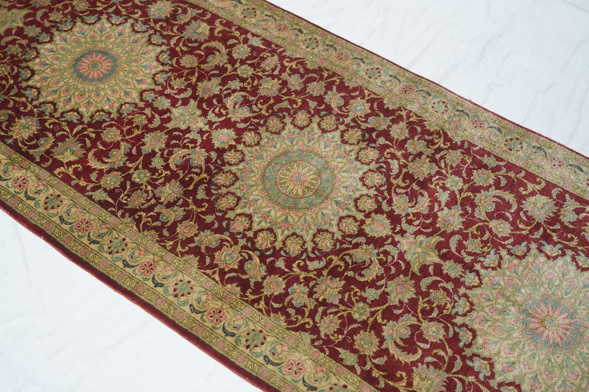 Fine Silk Qum Runner 2'2'' x 9'3''