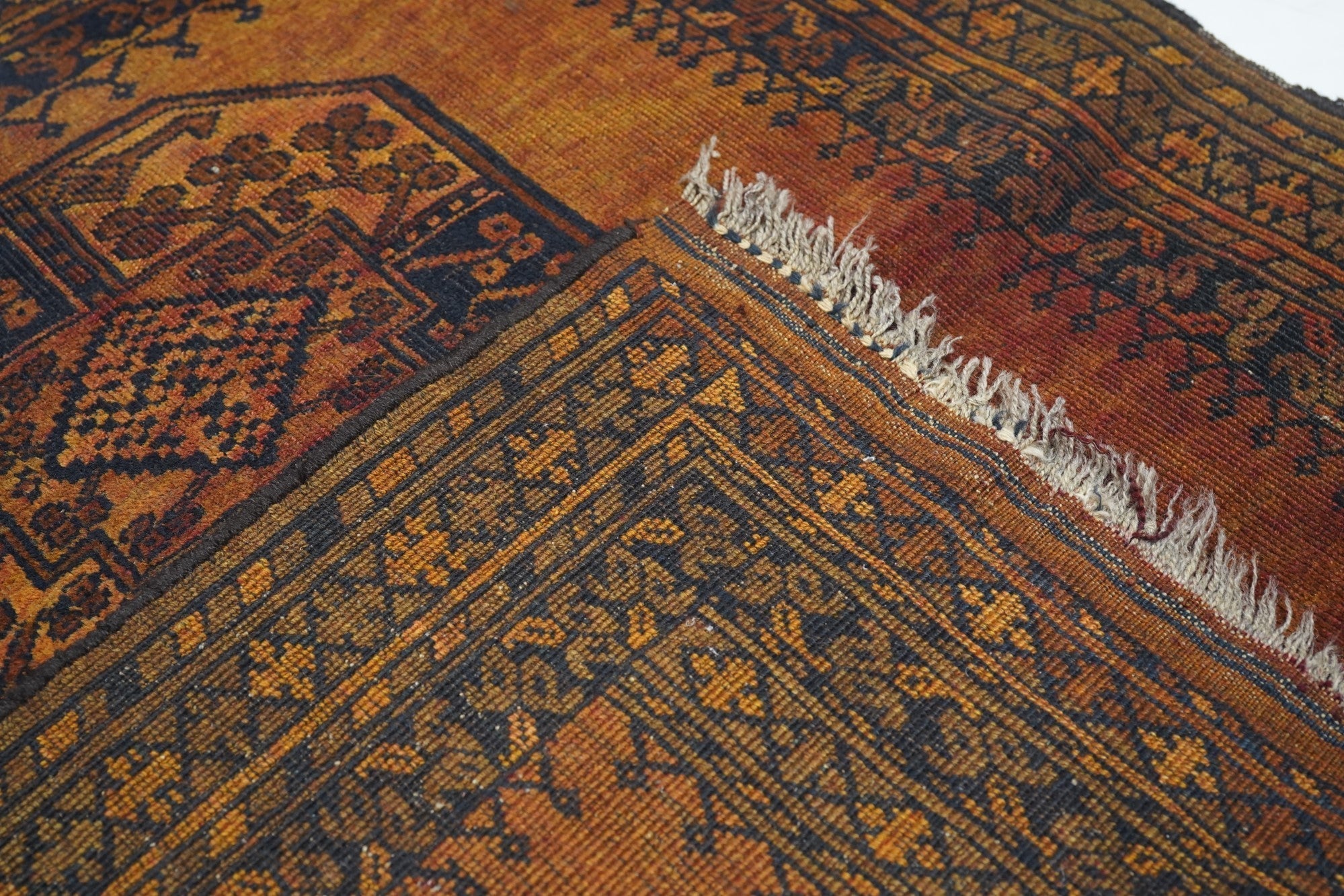 Vintage Afghan Rug 3'3'' x 3'9''
