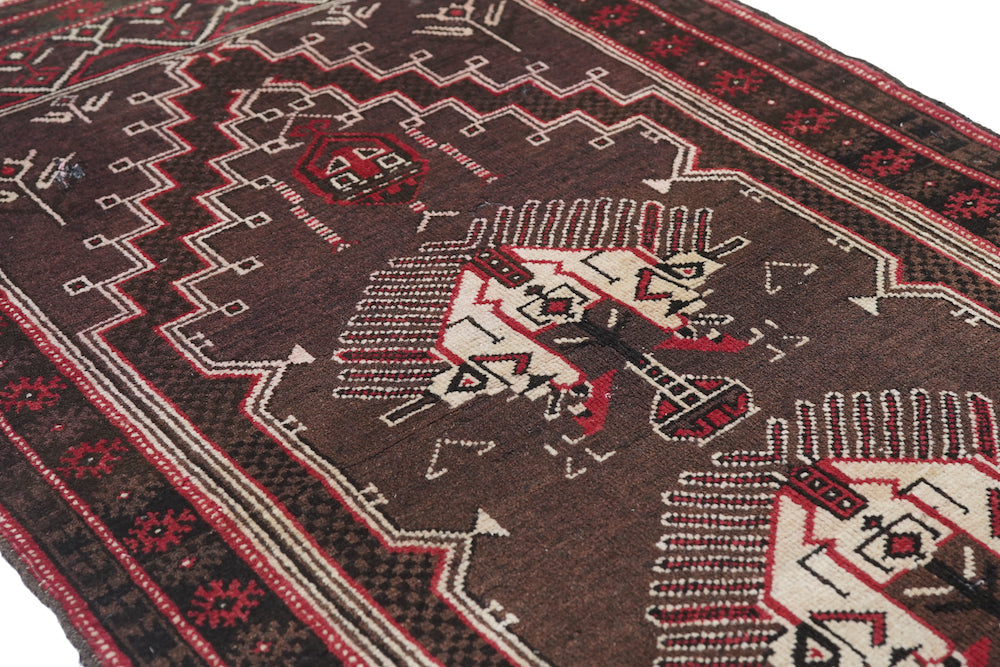 Vintage Tribal Afghan Rug 2'9'' x 5'0''