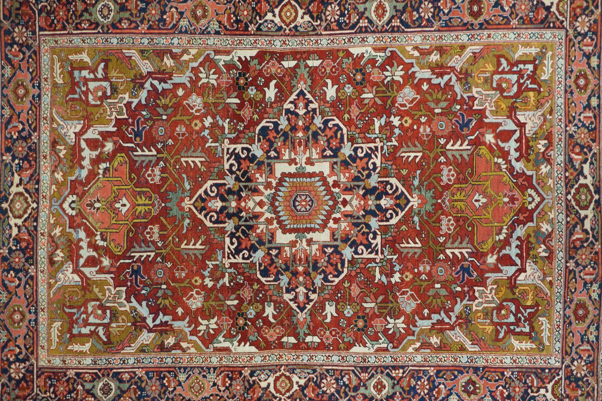 Antique Red Heriz Serapi Rug 4'10'' x 6'9''