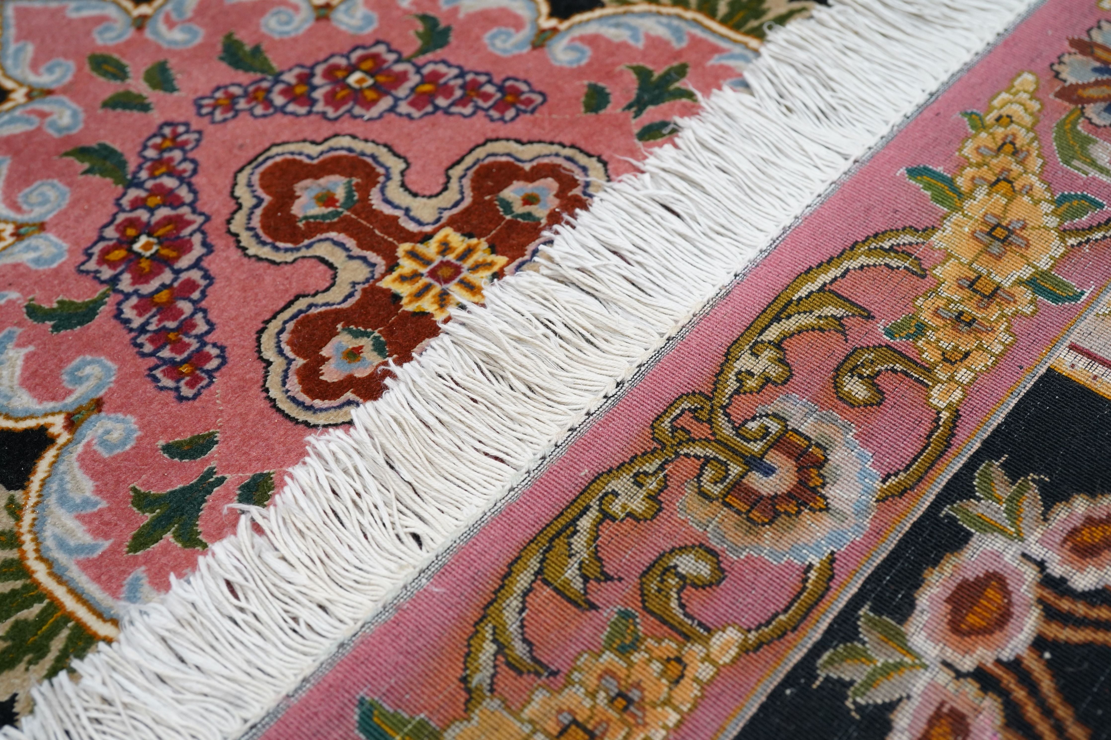 Extremely Fine Vintage Tabriz Wool & Silk Runner 2'7'' x 10'3''