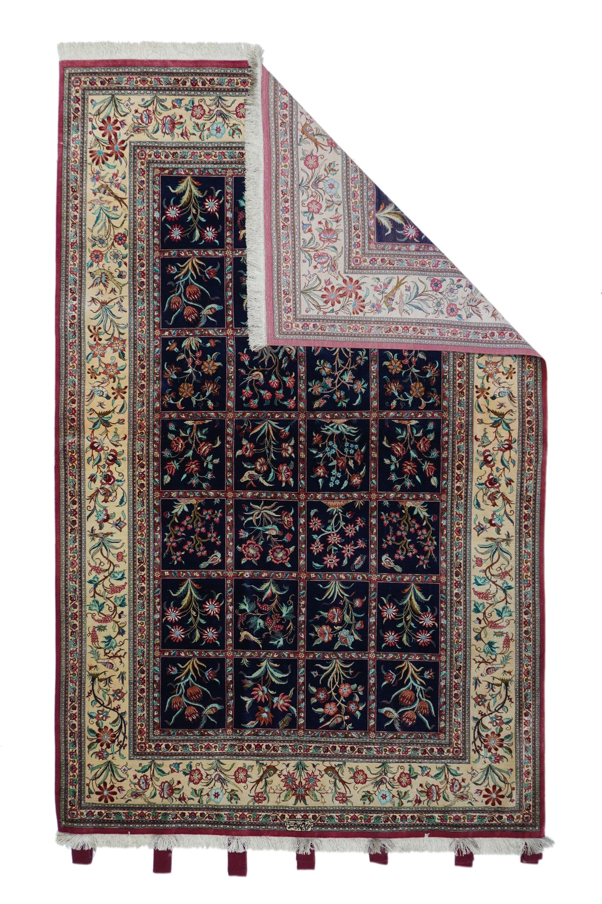 Extremely Fine Pure Silk Qum Rug 4'5'' x 6'11''