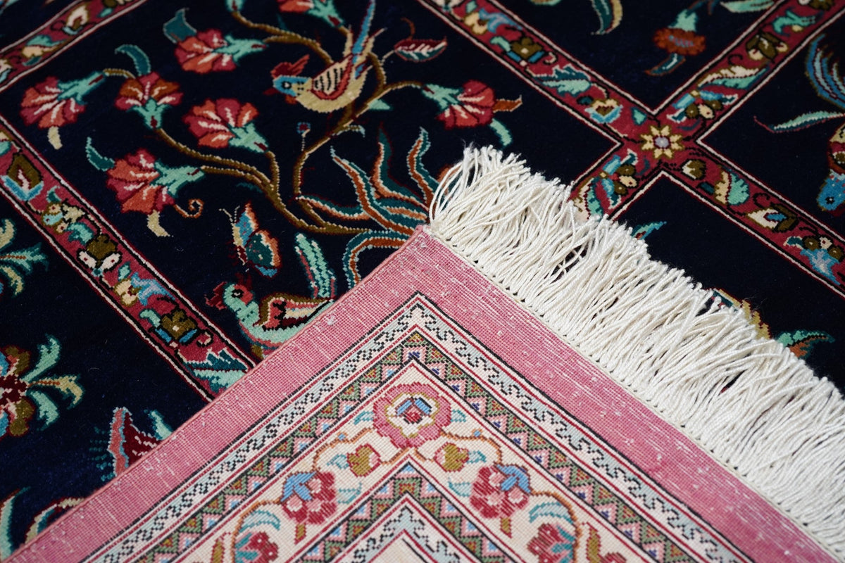 Extremely Fine Pure Silk Qum Rug 4'5'' x 6'11''