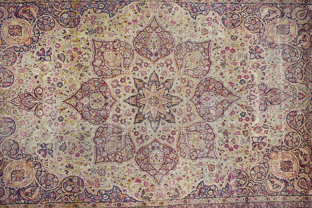 Antique Ivory Lavar Kerman Rug 10'1'' x 14'11''
