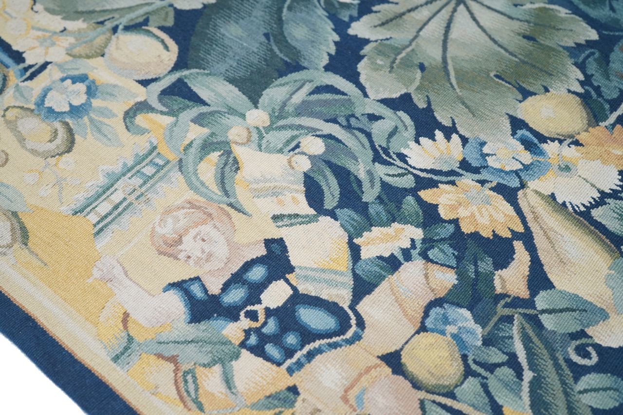 Vintage French Design Unicorn Tapestry 4'8'' x 5'2''