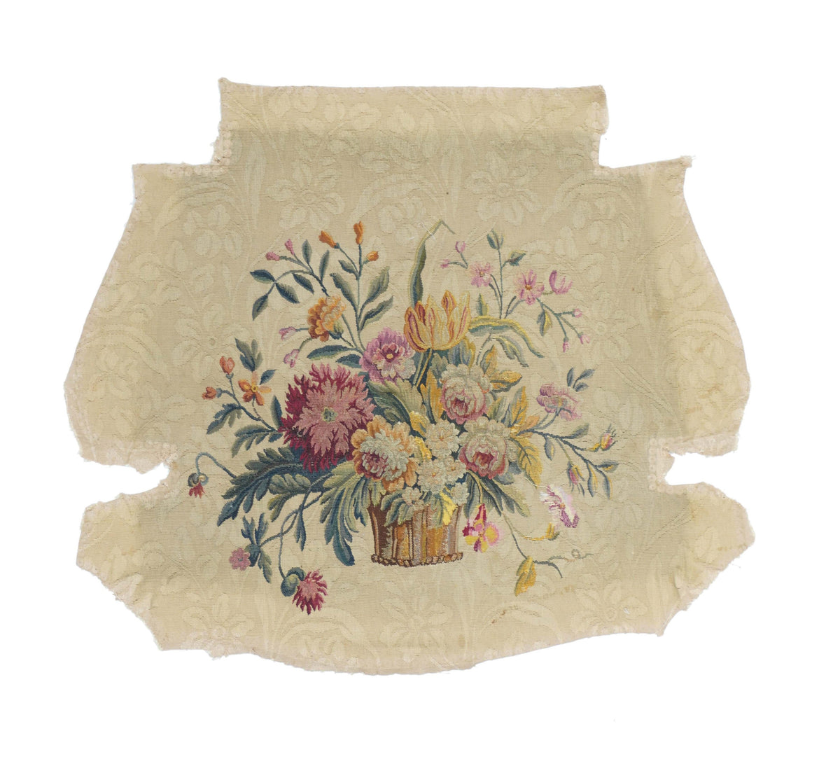 Antique Tapestry French seat cover, Circa 1890 one of pair 2'4'' x 2'8''