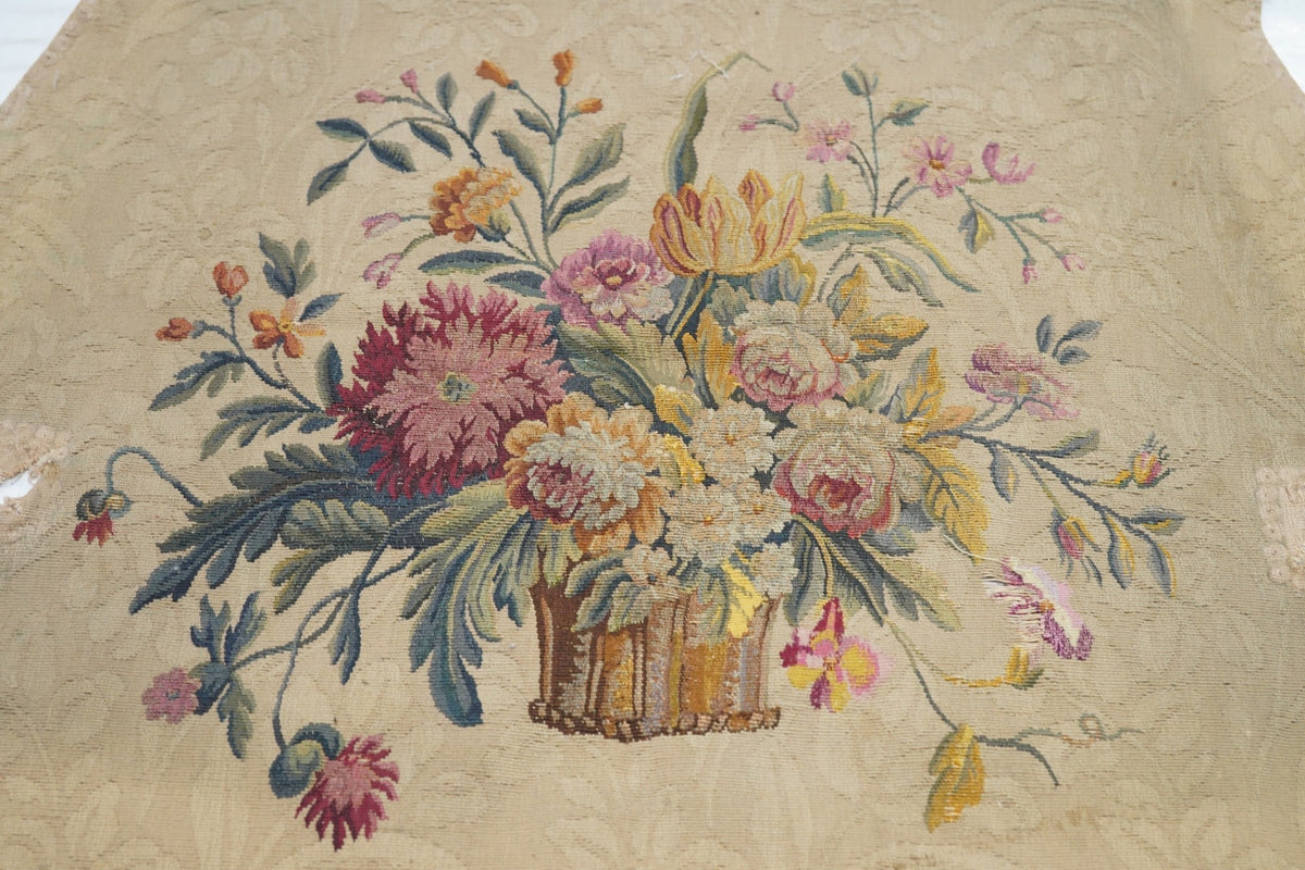 Antique Tapestry French seat cover, Circa 1890 one of pair 2'4'' x 2'8''
