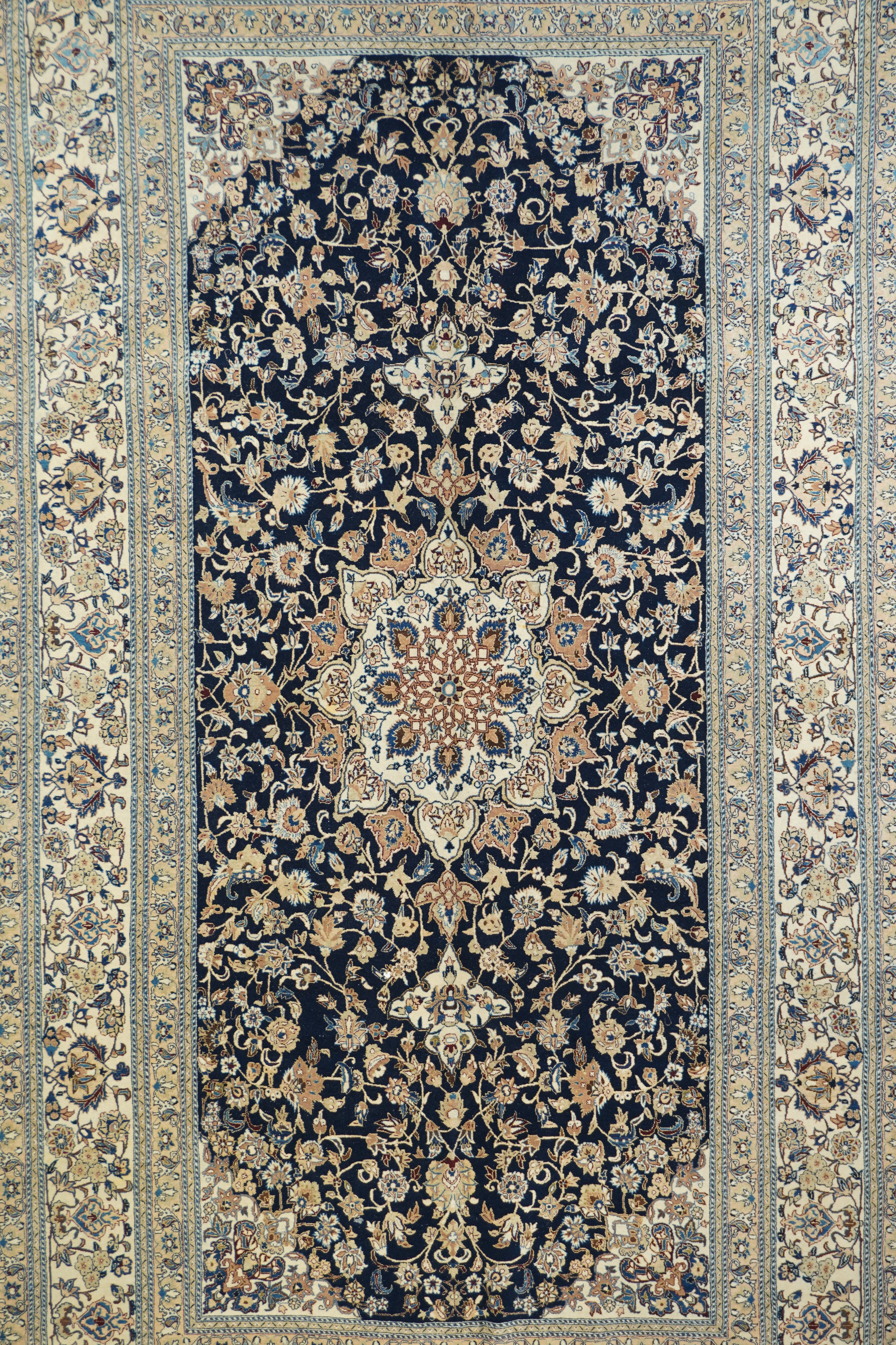 Extremely Fine Nain Habibian Wool and Silk Rug 5'4'' x 9'6''