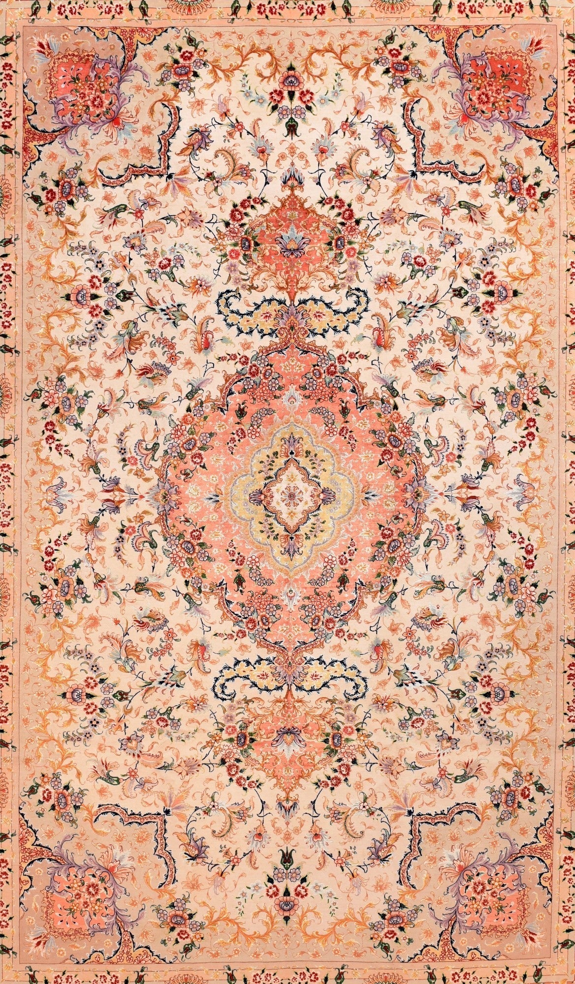 Extremely Fine Tabriz Wool & Silk Soven by the artist Master Weaver with a Silk foundation Rug 6'7'' x 10'2''