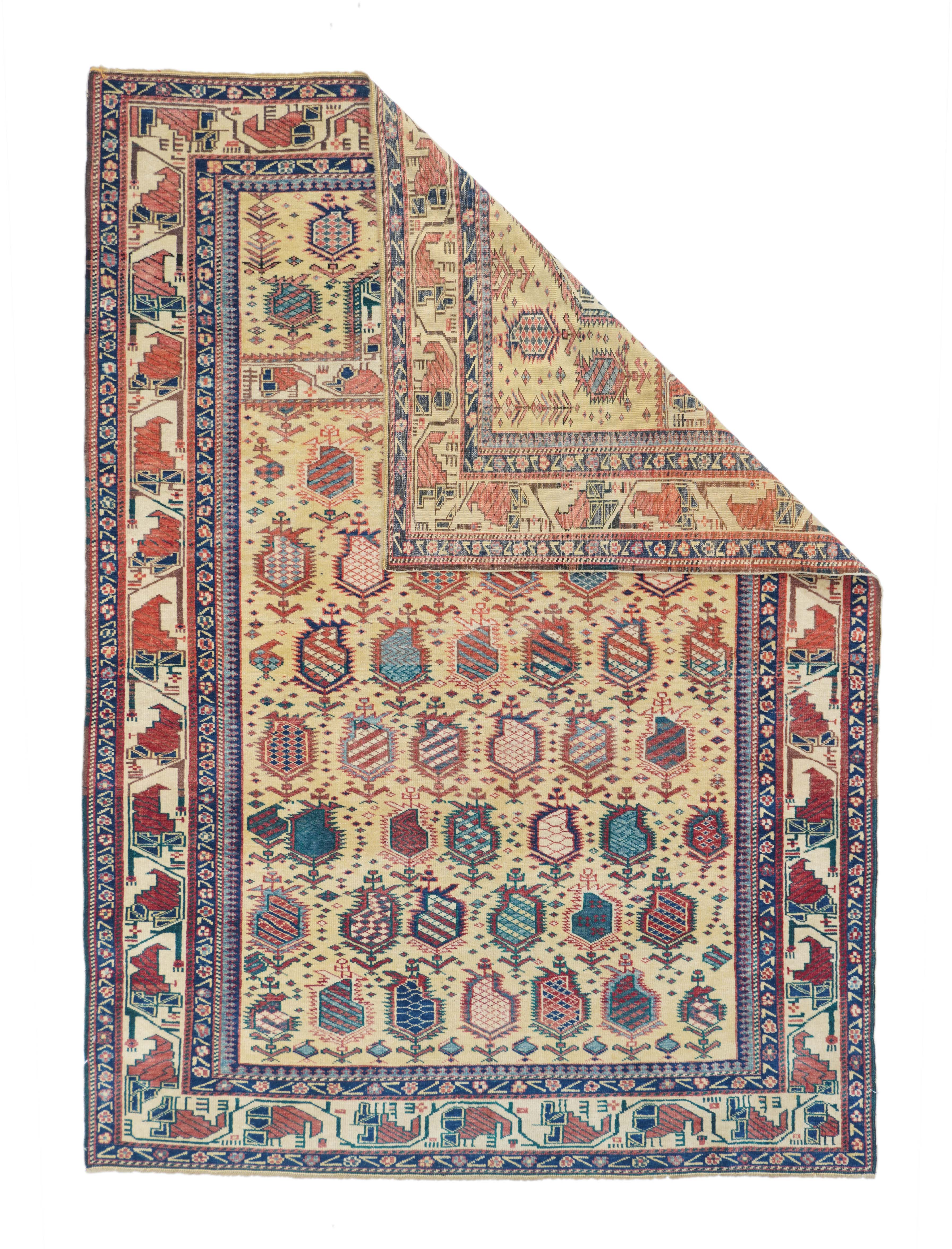 Antique Caucasian Shirvan Rug 4'4'' x 6'1''