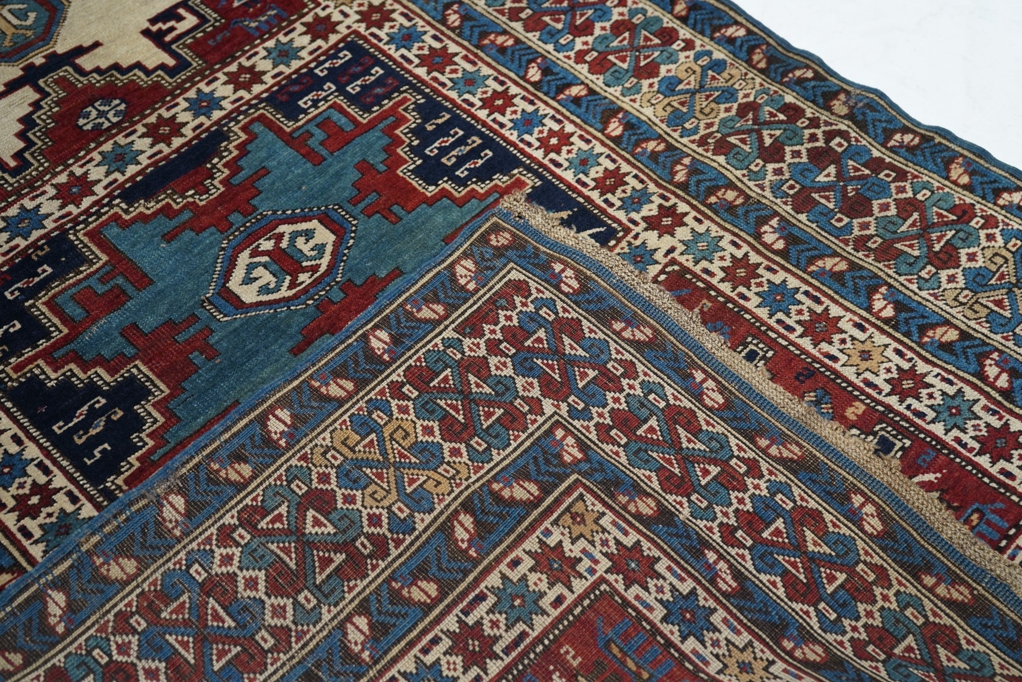 Antique Caucasian Shirvan Rug 3'8'' x 8'3''