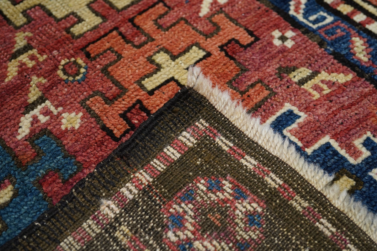 Antique Caucasian Kazak Borcholo Rug 4'7'' x 8'0''