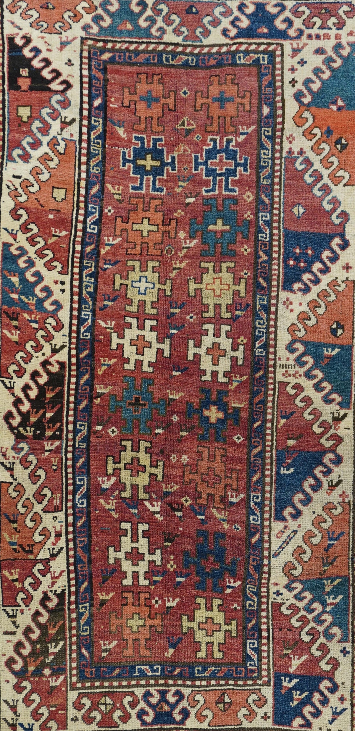 Antique Caucasian Kazak Borcholo Rug 4'7'' x 8'0''